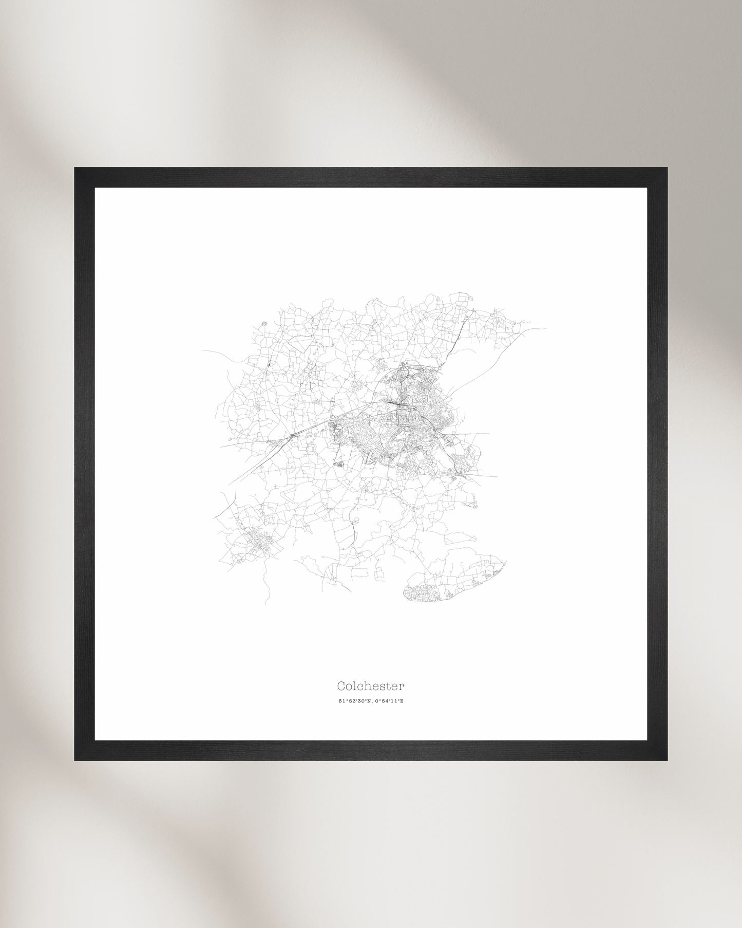 Colchester - Minimalist City Map - Fine Art Print - White