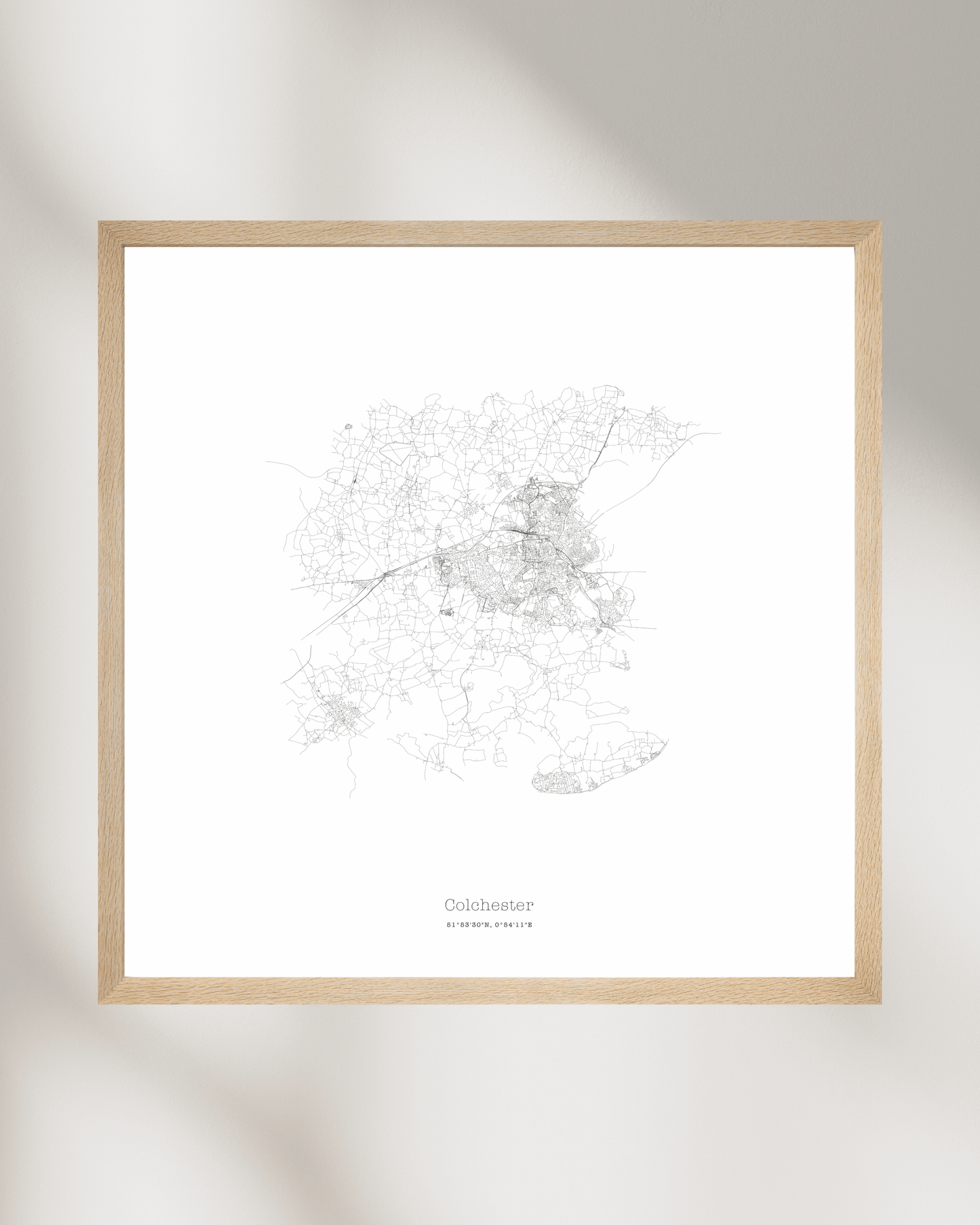 Colchester - Minimalist City Map - Fine Art Print - White