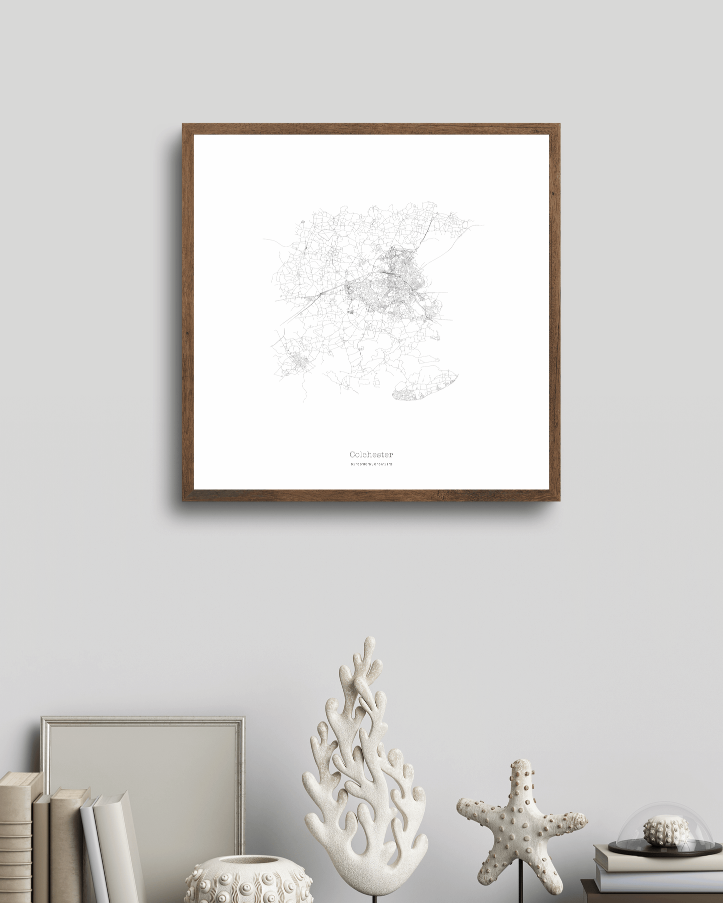 Colchester - Minimalist City Map - Fine Art Print - White