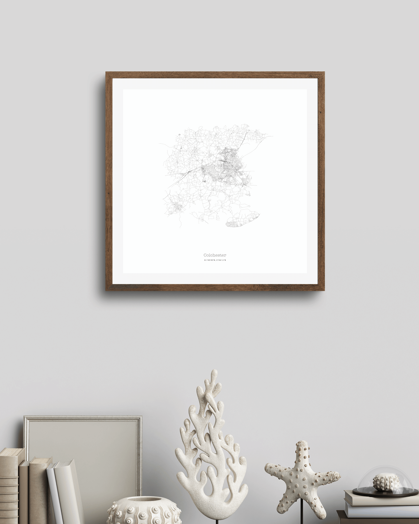 Colchester - Minimalist City Map - Fine Art Print - White