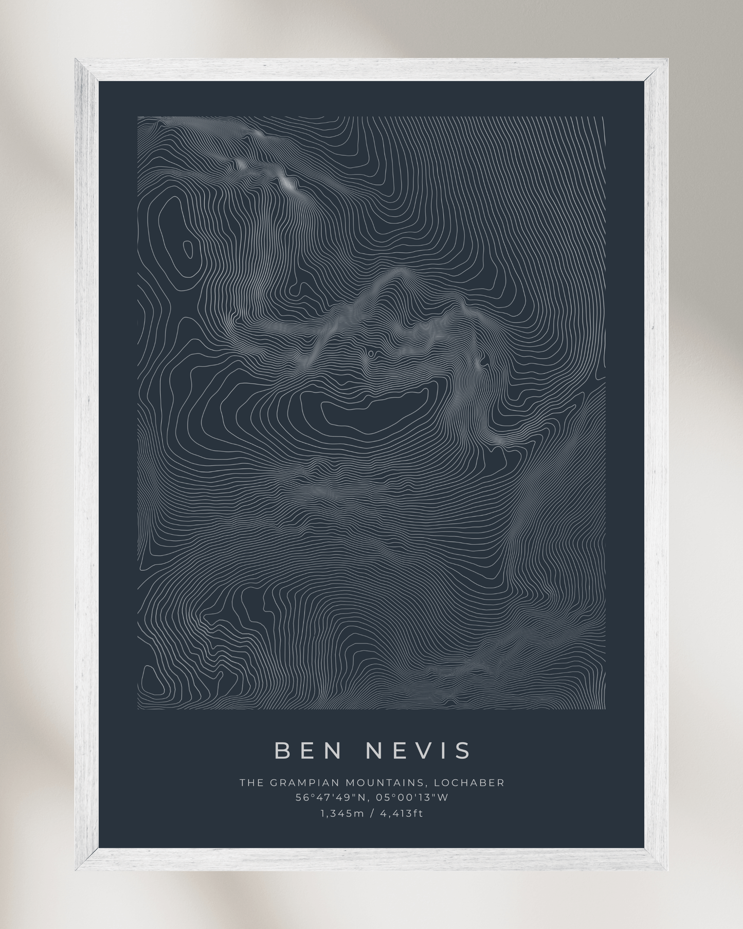 Ben Nevis - Contour Map Poster - Three Peaks Challenge