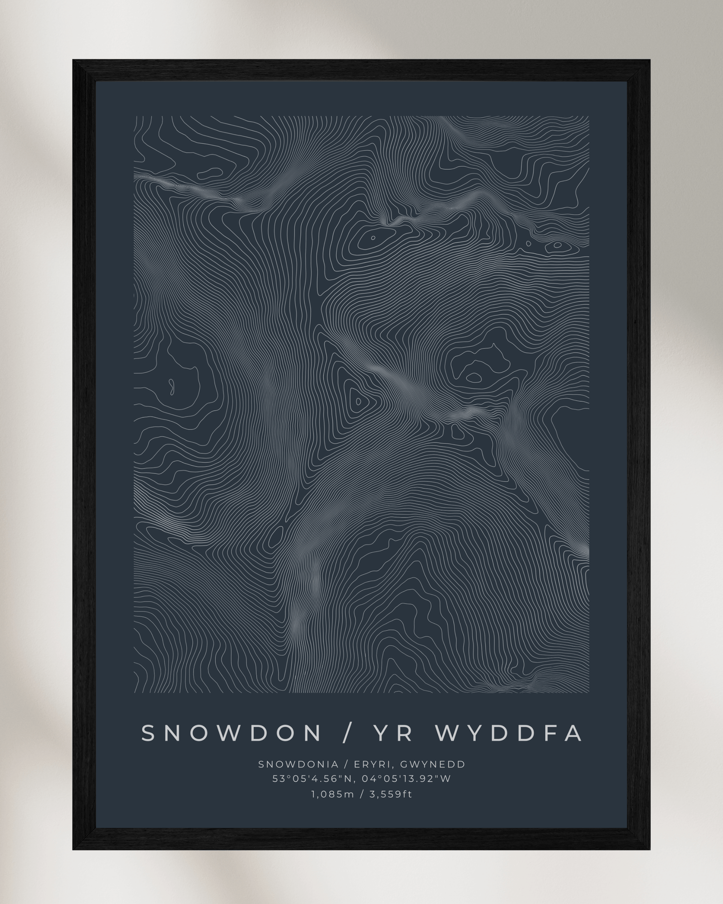 Snowdon / Yr Wyddfa - Contour Map Poster - Three Peaks Challenge