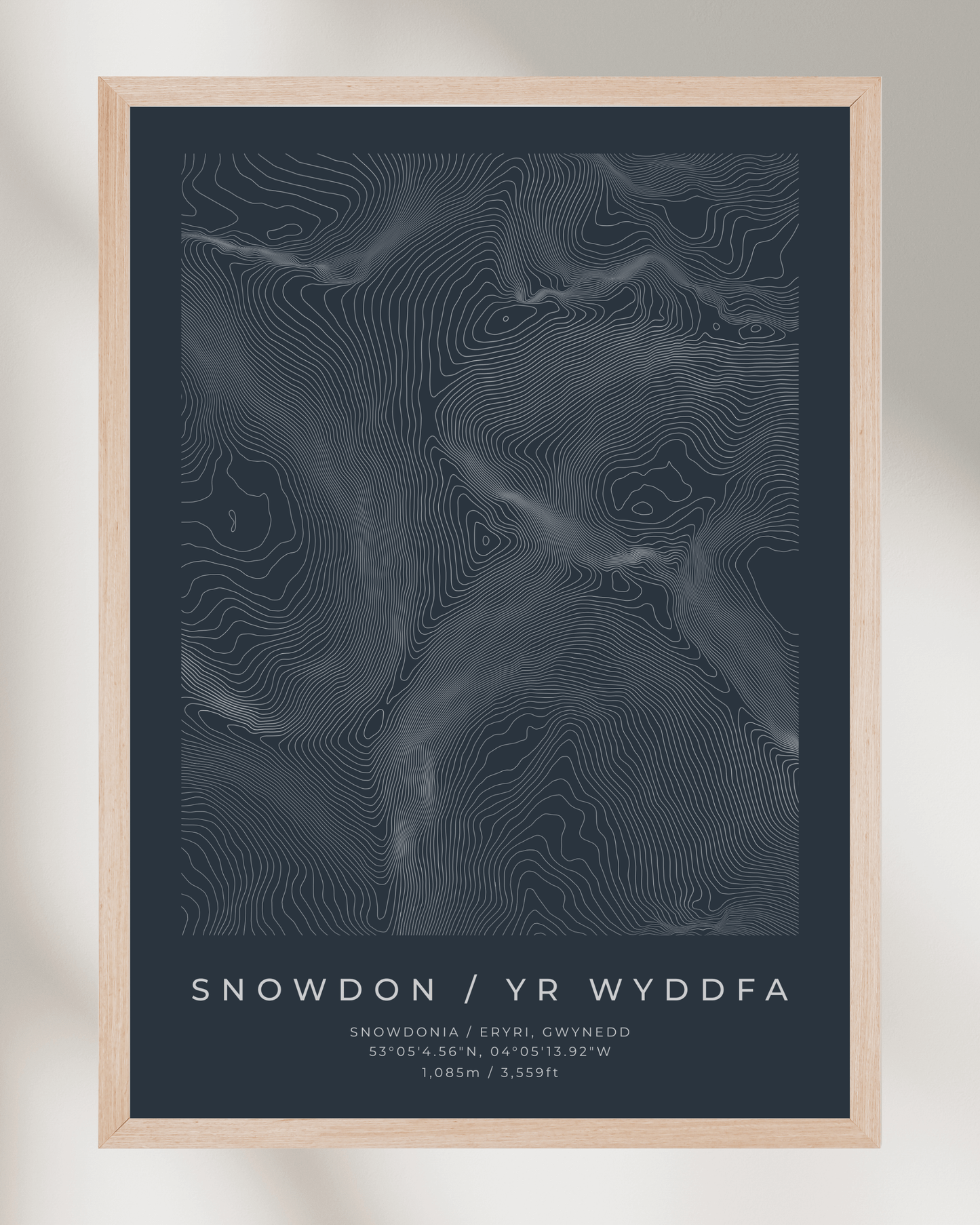 Snowdon / Yr Wyddfa - Contour Map Poster - Three Peaks Challenge