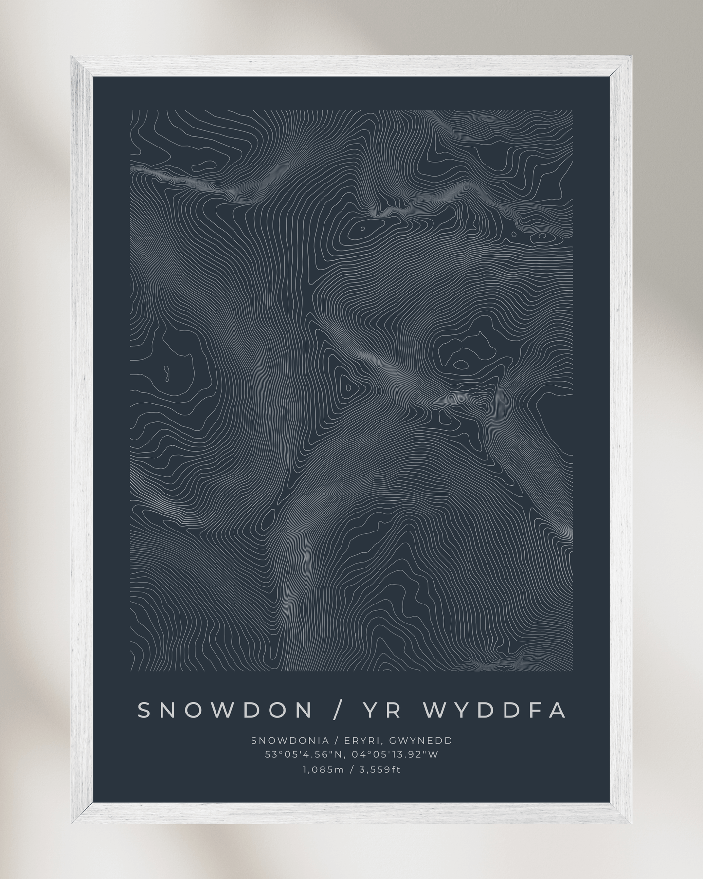 Snowdon / Yr Wyddfa - Contour Map Poster - Three Peaks Challenge