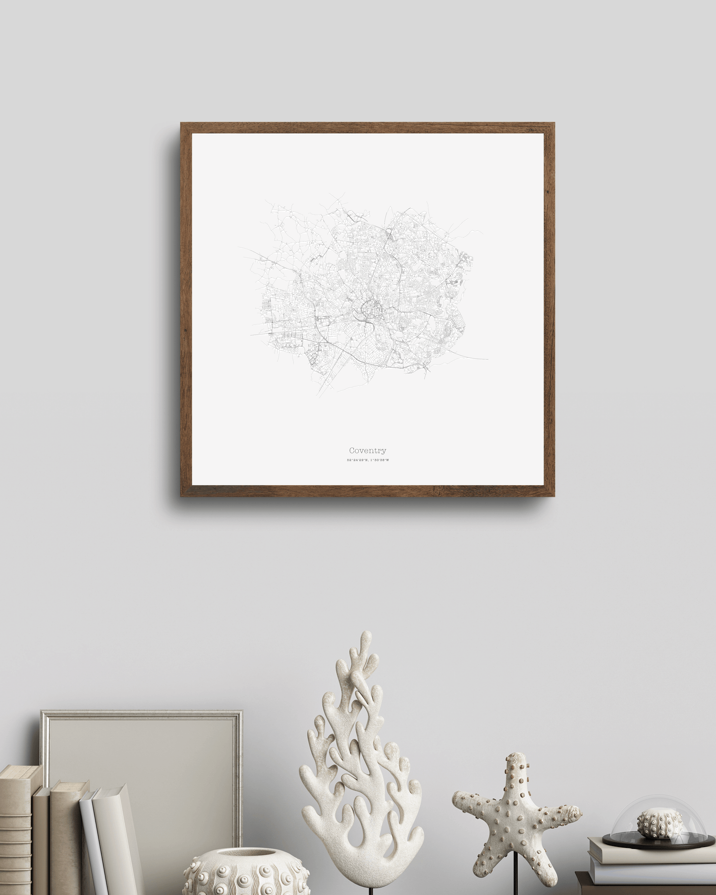 Coventry - Minimalist City Map - Fine Art Print - White