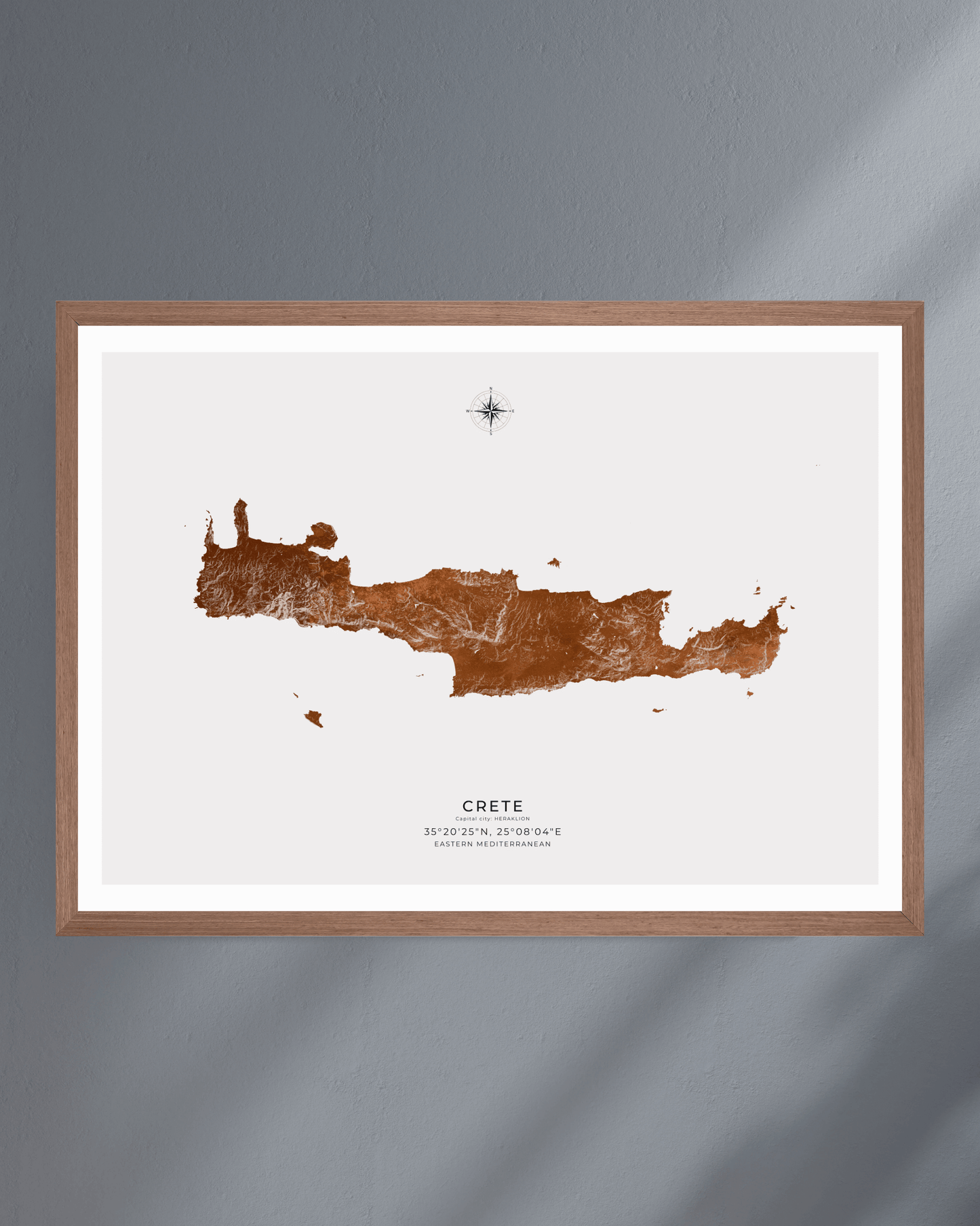 Crete - Fine Art Map - Bronze