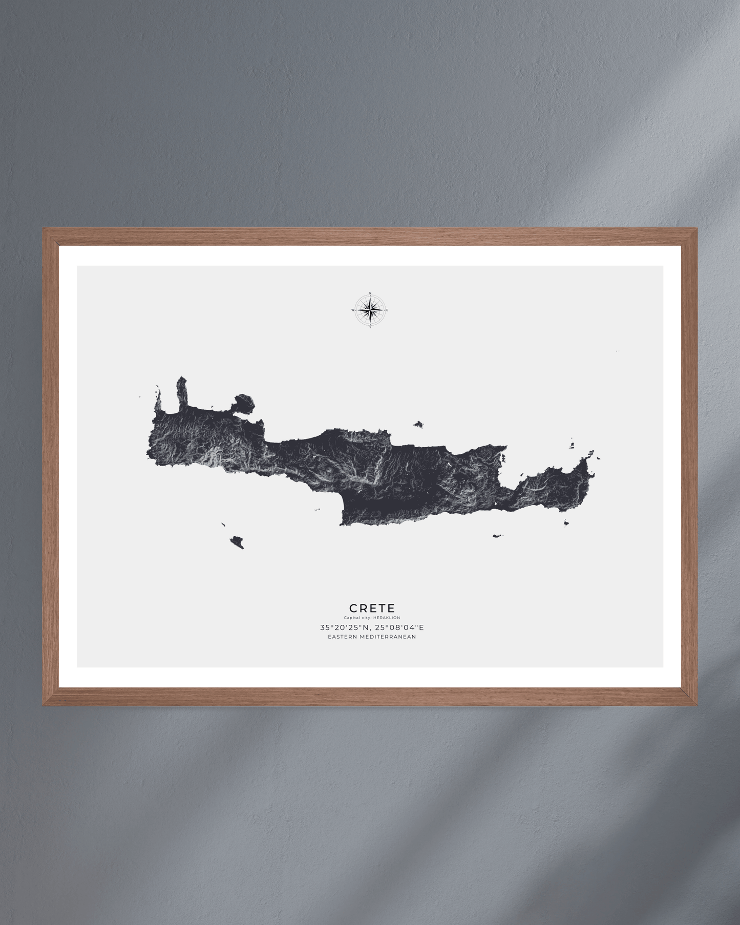 Crete - Fine Art Map - Deep Cobalt