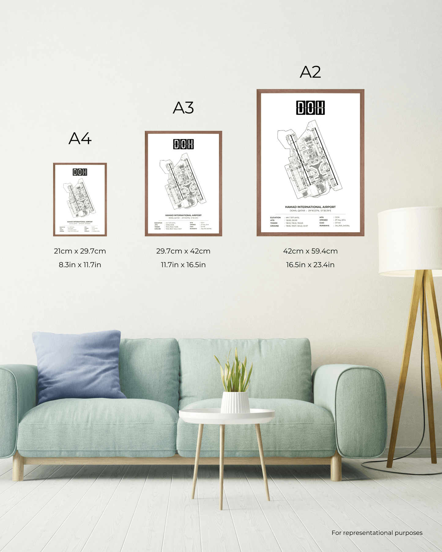 DOH - Hamad International Airport Map Print - Doha, Qatar