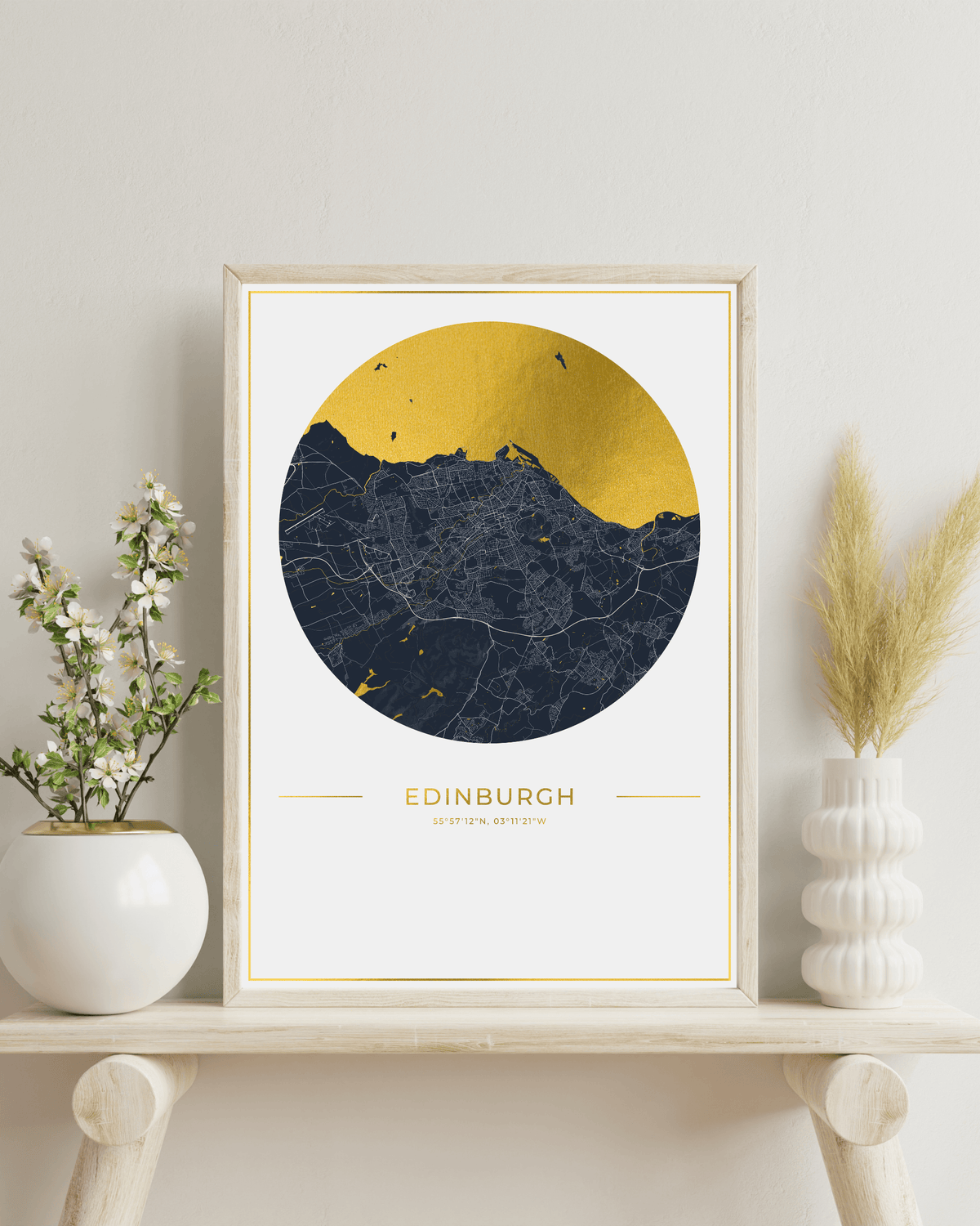 Edinburgh - Gold Fine Art Map Print