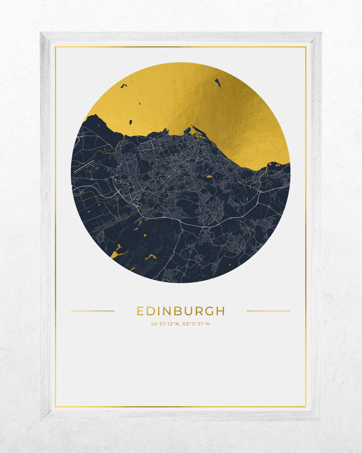 Edinburgh - Gold Fine Art Map Print