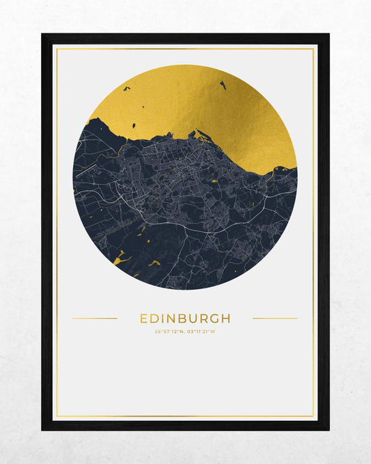 Edinburgh - Gold Fine Art Map Print
