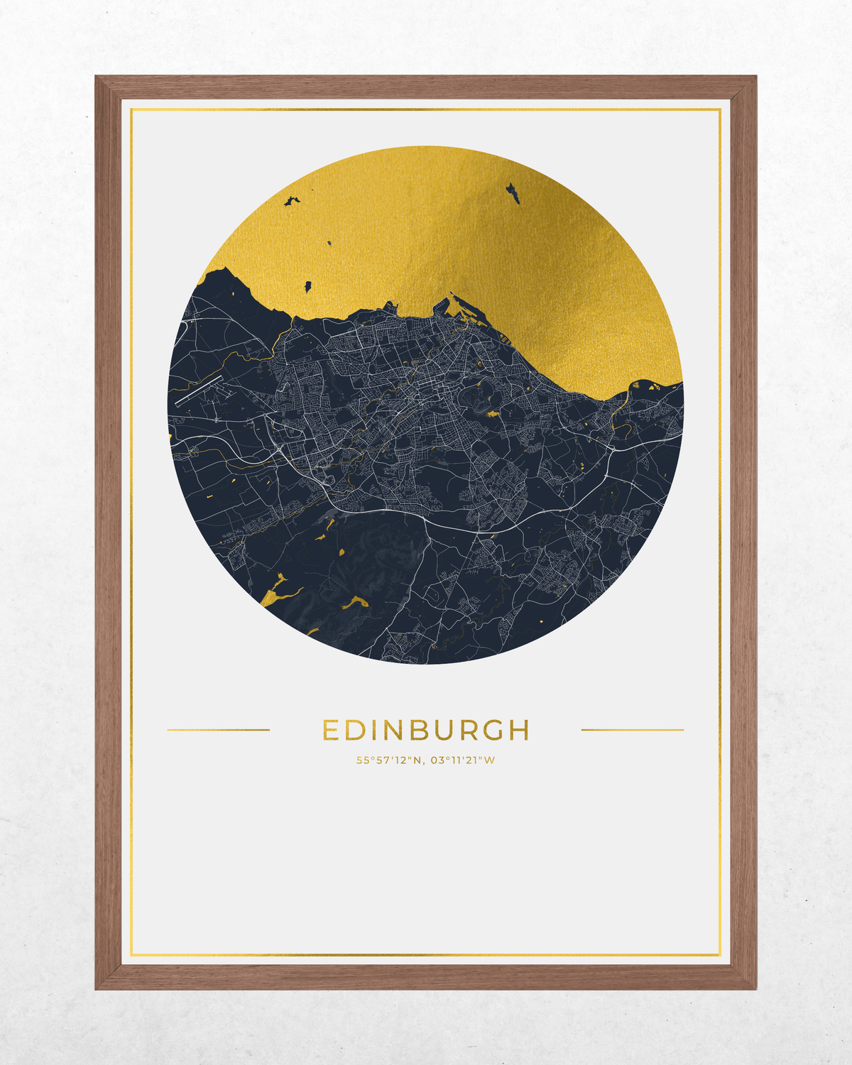 Edinburgh - Gold Fine Art Map Print