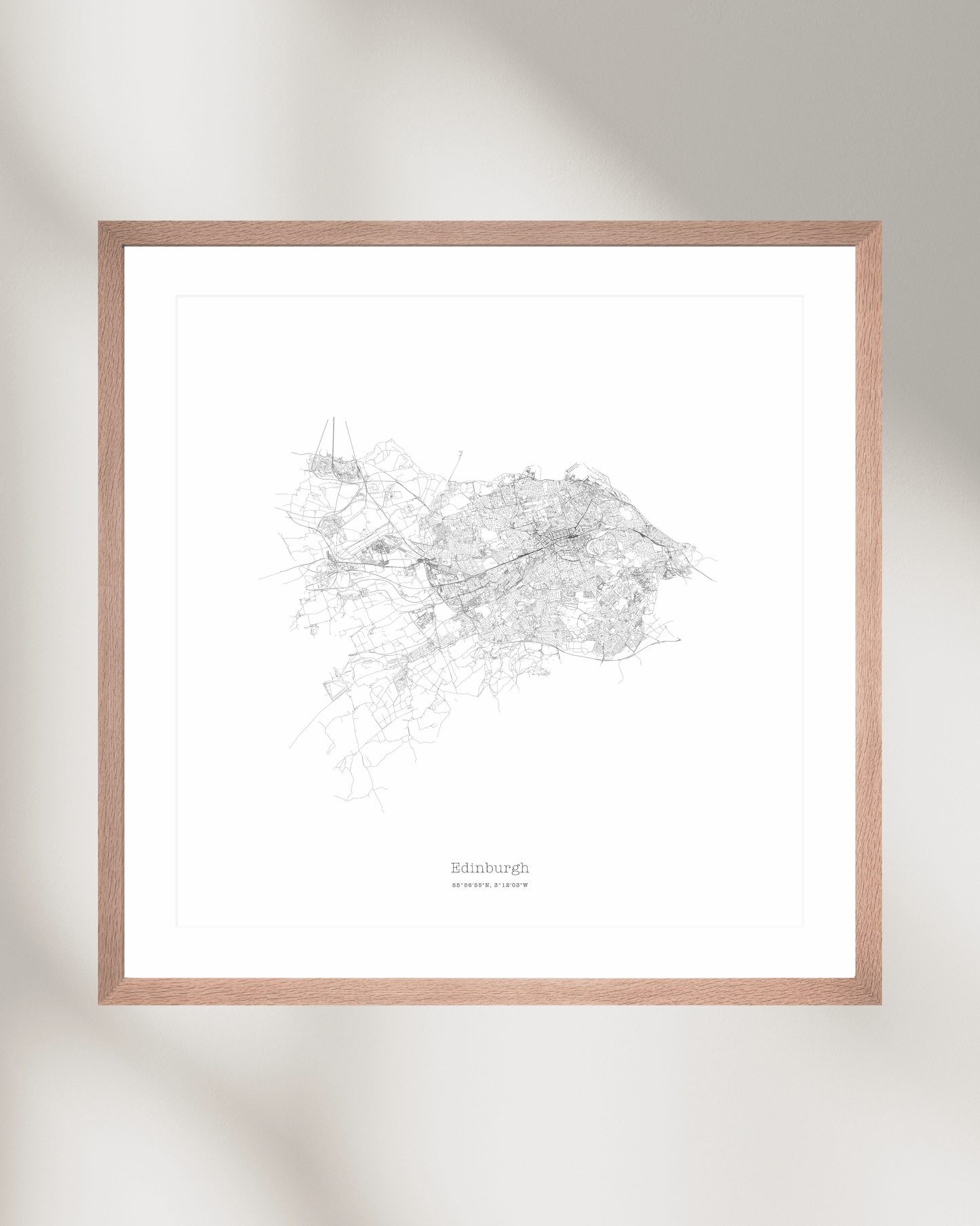 Edinburgh - Minimalist City Map - Fine Art Print - White