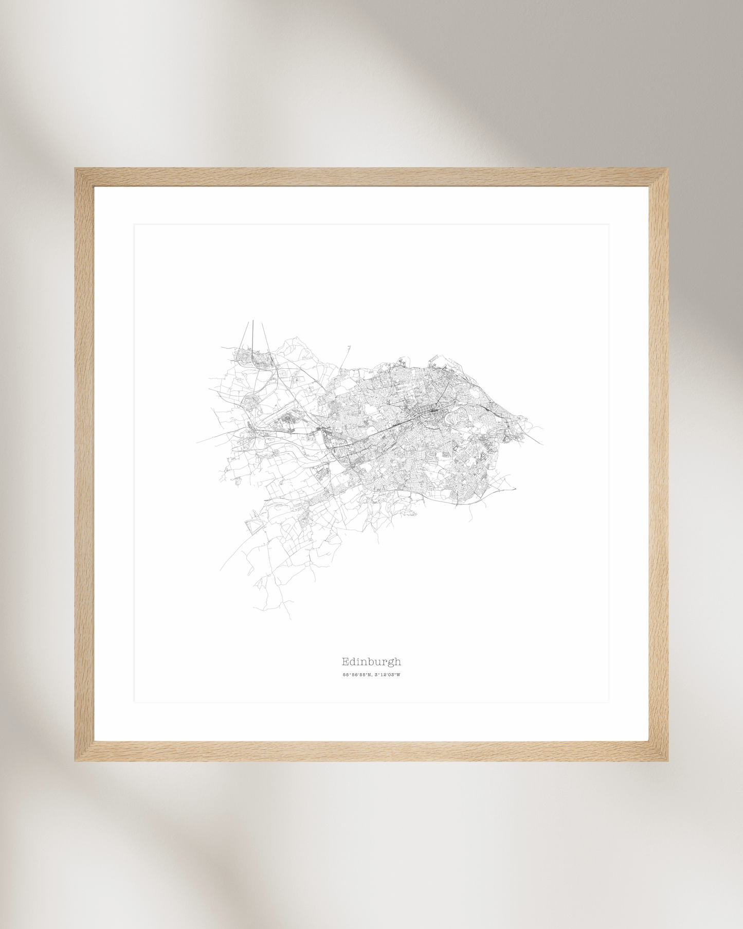 Edinburgh - Minimalist City Map - Fine Art Print - White