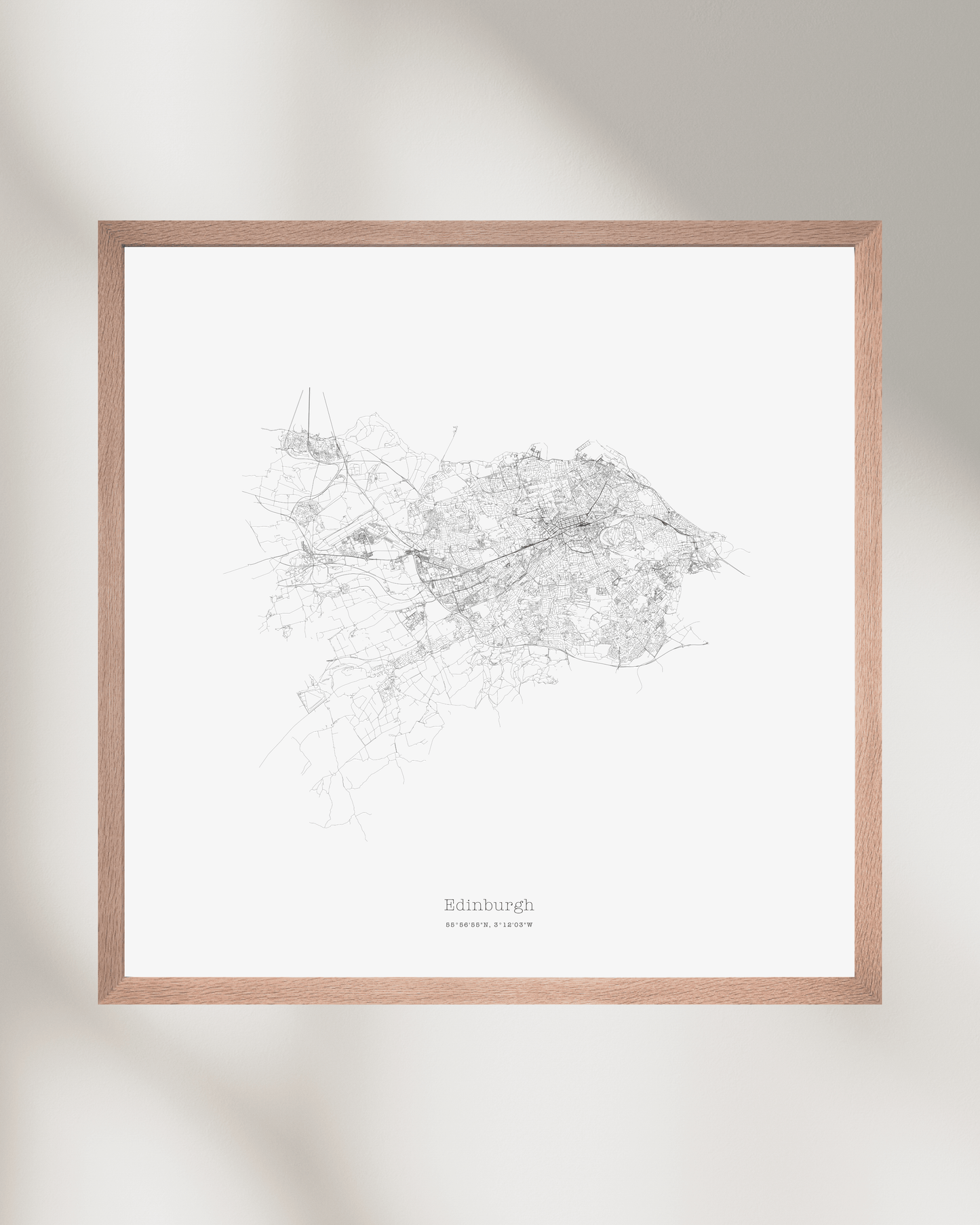 Edinburgh - Minimalist City Map - Fine Art Print - White