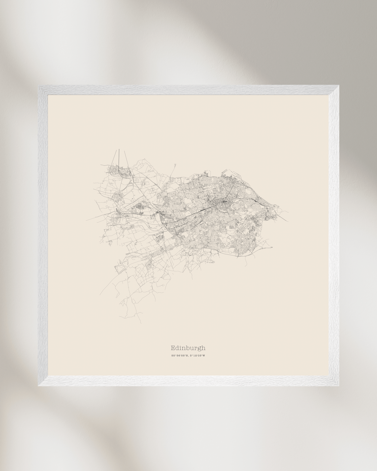 Edinburgh - Minimalist City Map - Fine Art Print - Taupe