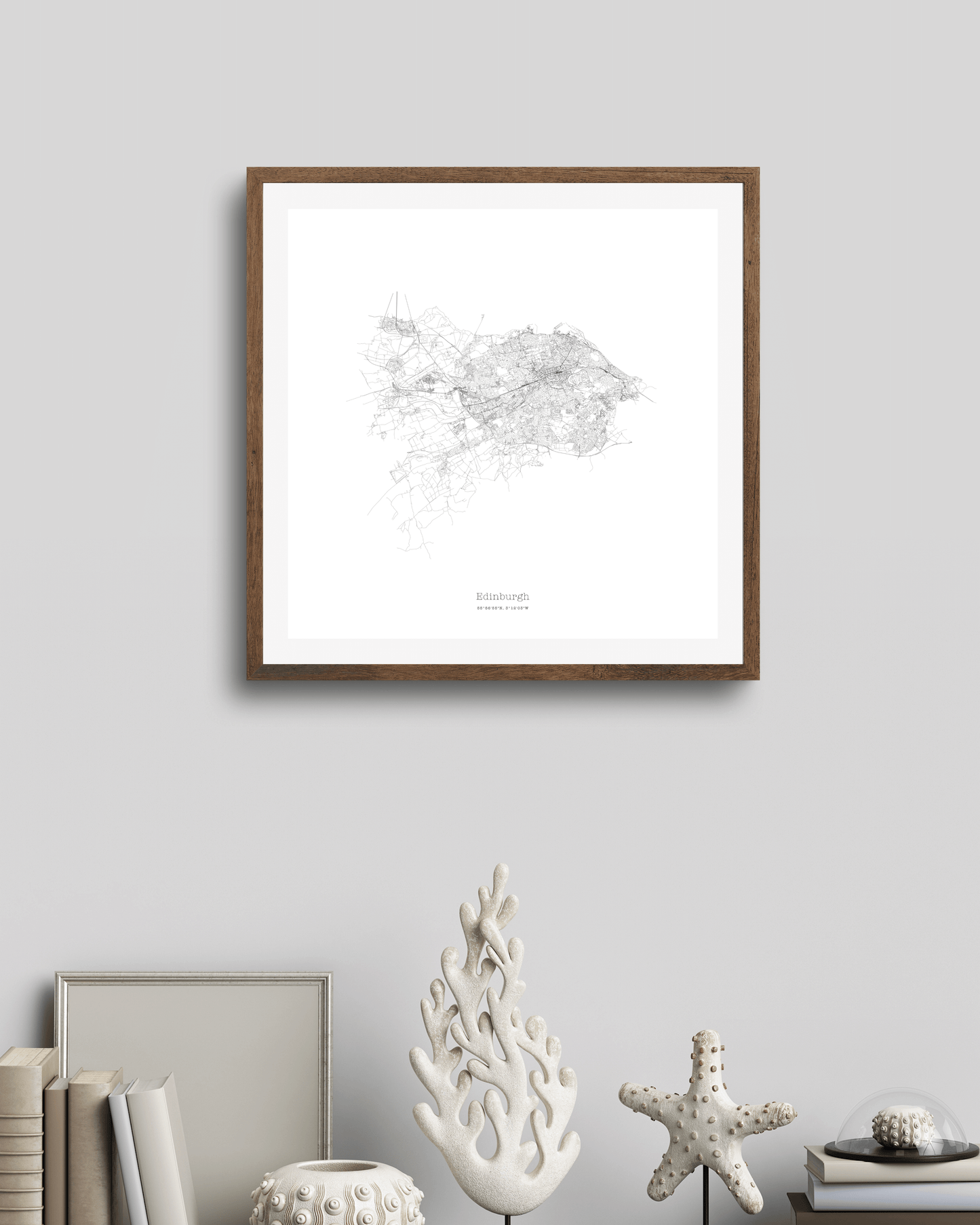Edinburgh - Minimalist City Map - Fine Art Print - White