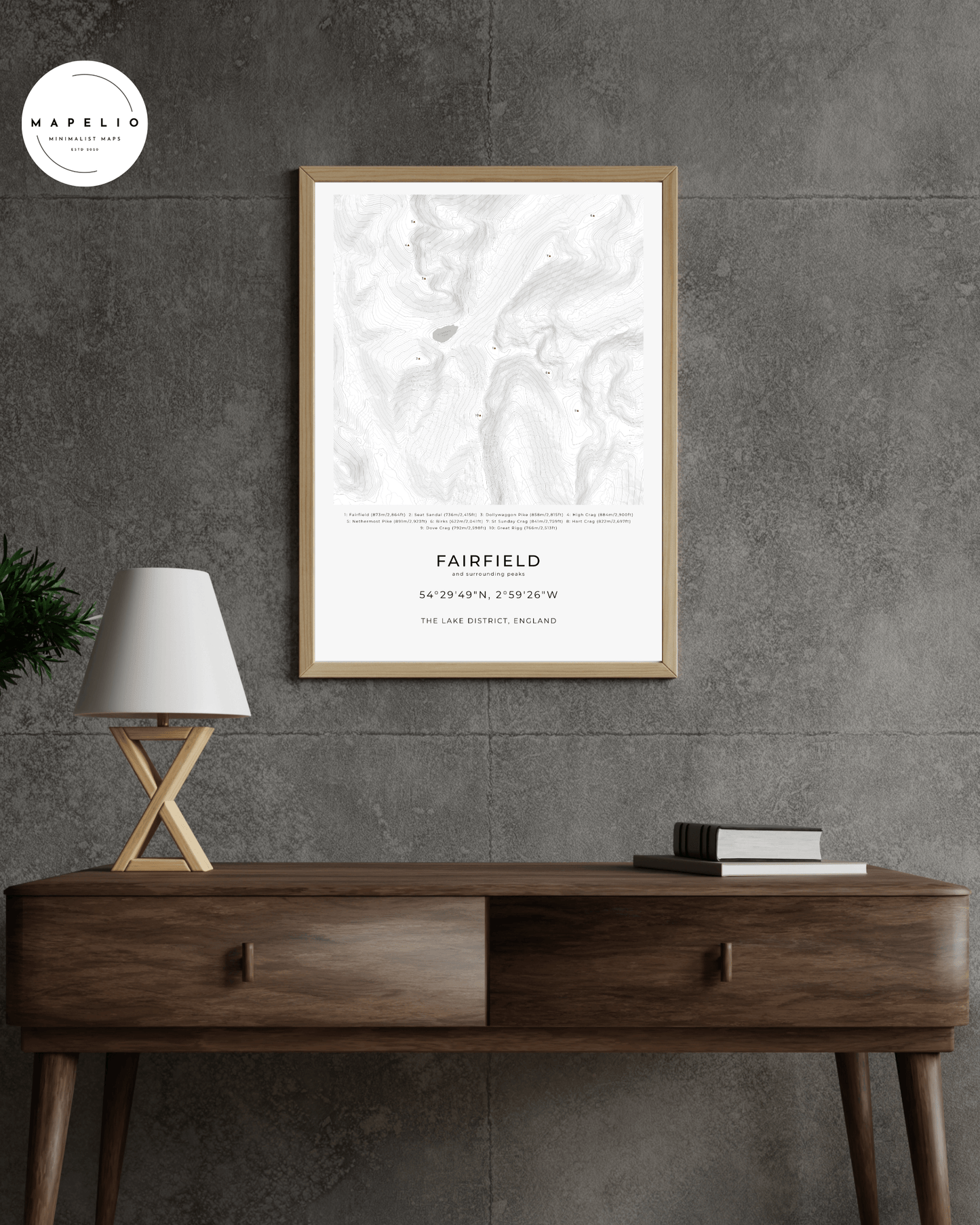 Fairfield & Surrounding peaks - Contour Map