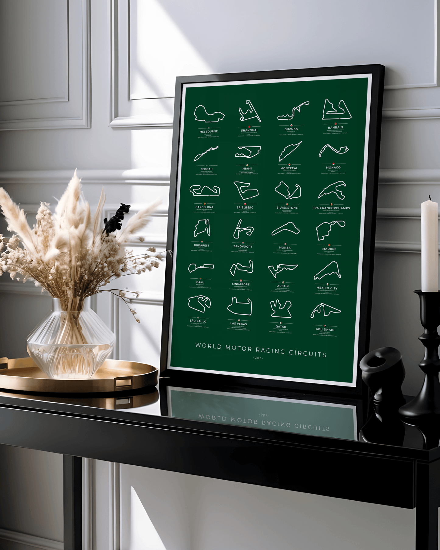 F1 World Motor Racing Circuit Maps Poster - 2026 season