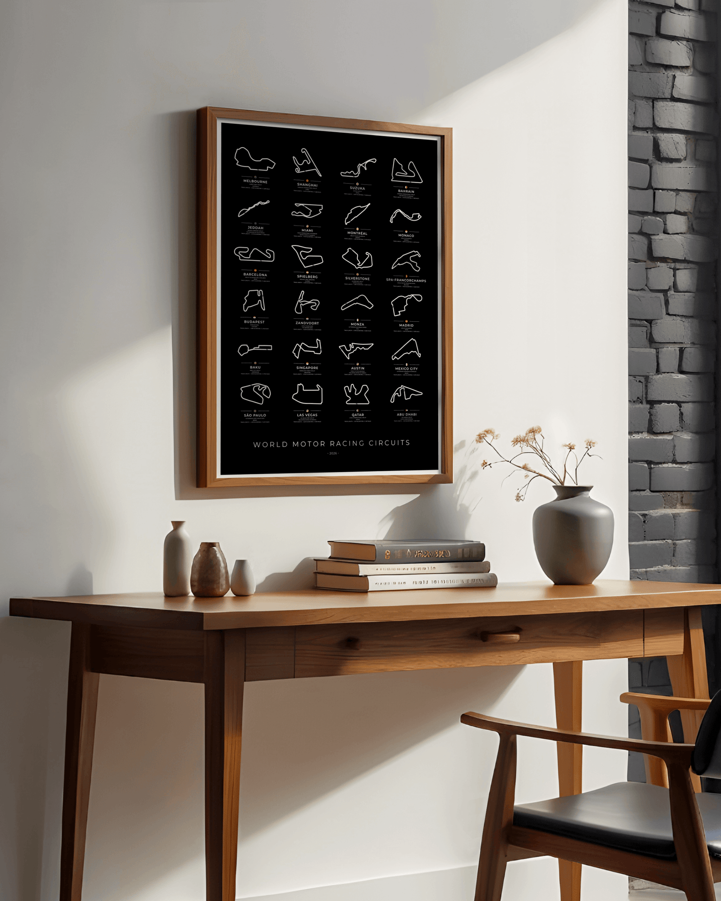 F1 World Motor Racing Circuit Maps Poster - 2026 season