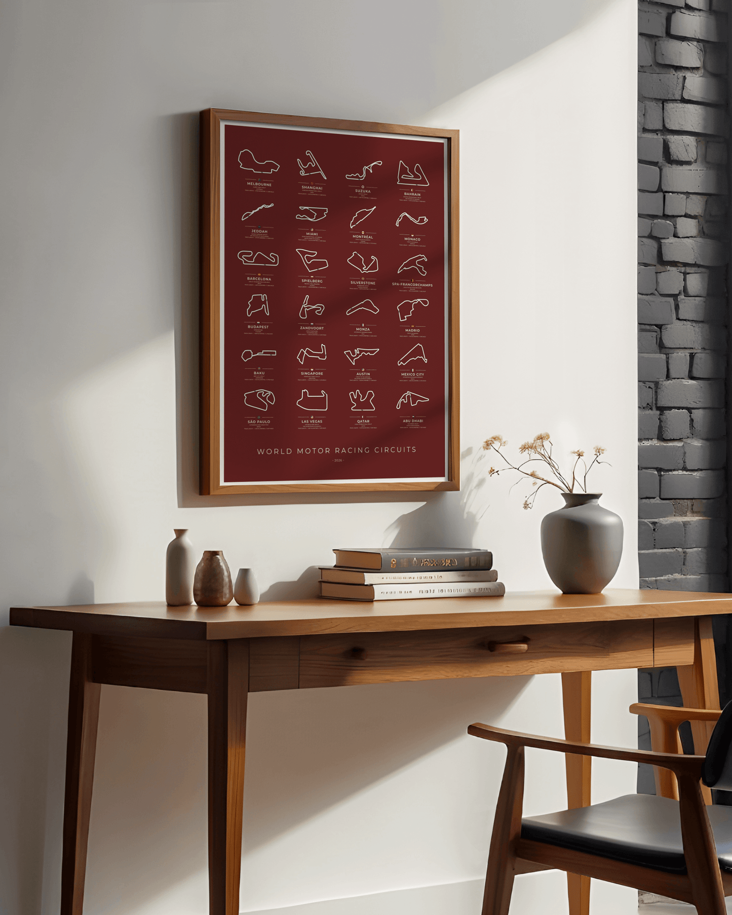 F1 World Motor Racing Circuit Maps Poster - 2026 season