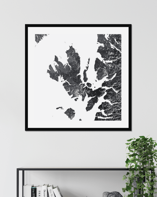 Framed and mounted map of Skye