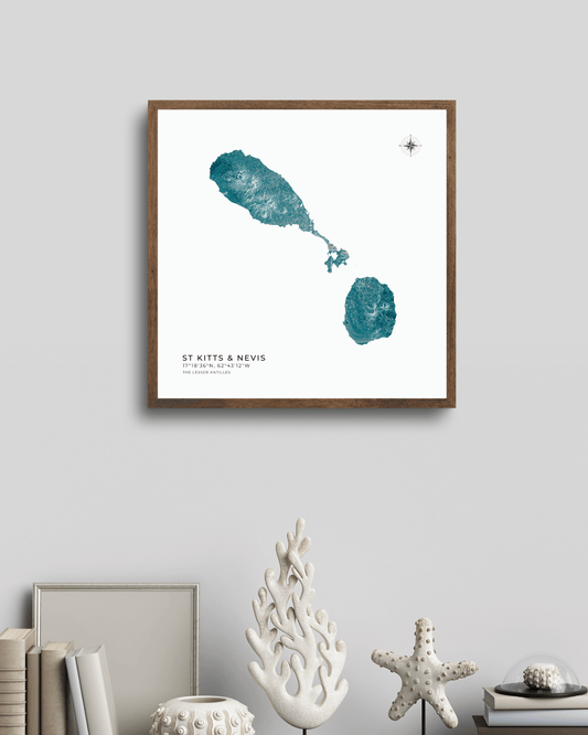 St Kitts & Nevis - Fine Art Map