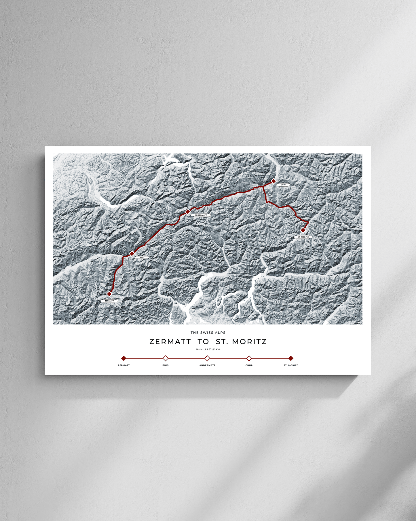 Zermatt to St.Moritz - The Swiss Alps Railway - Glacier Express™ - Map