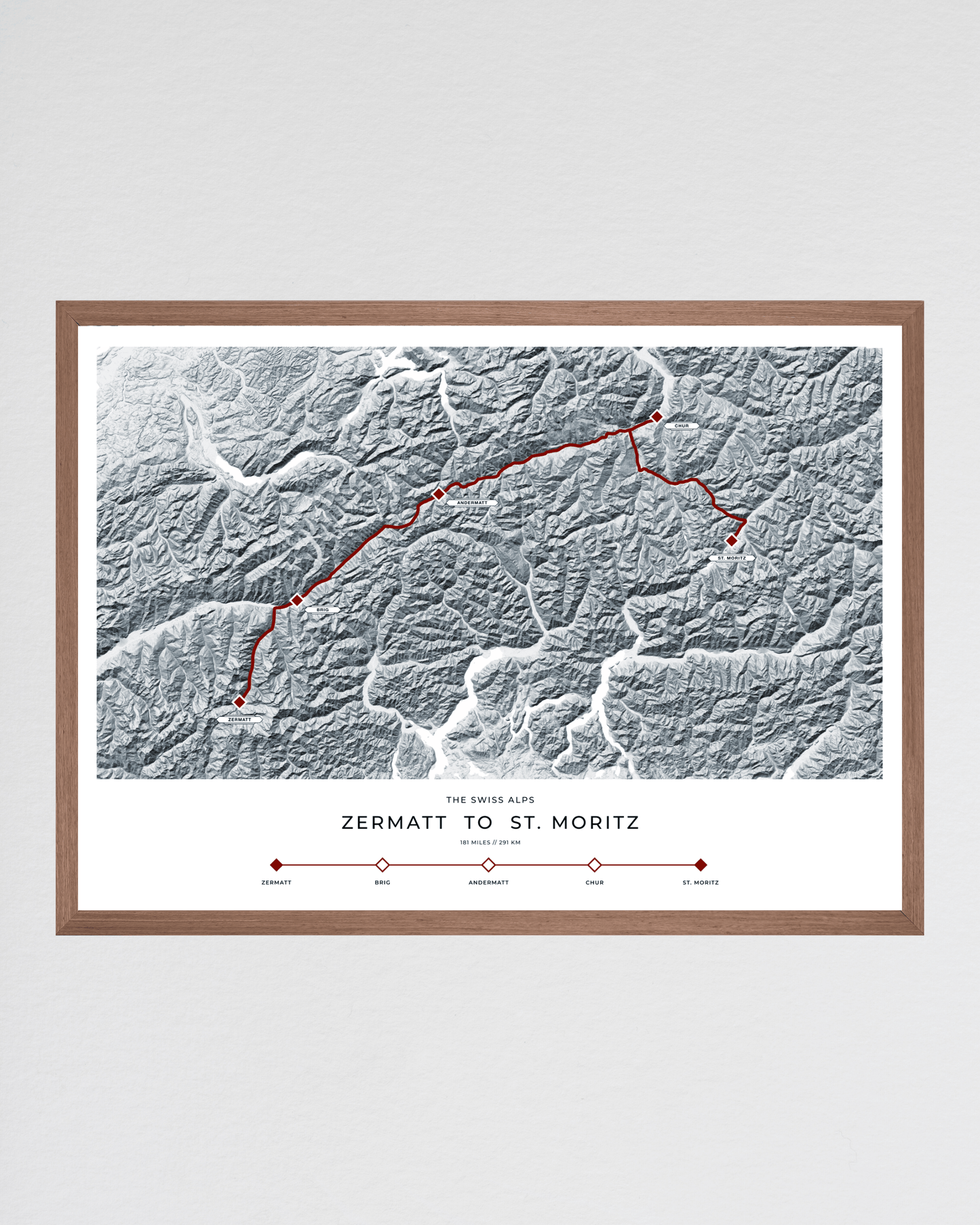 Zermatt to St.Moritz - The Swiss Alps Railway - Glacier Express™ - Map