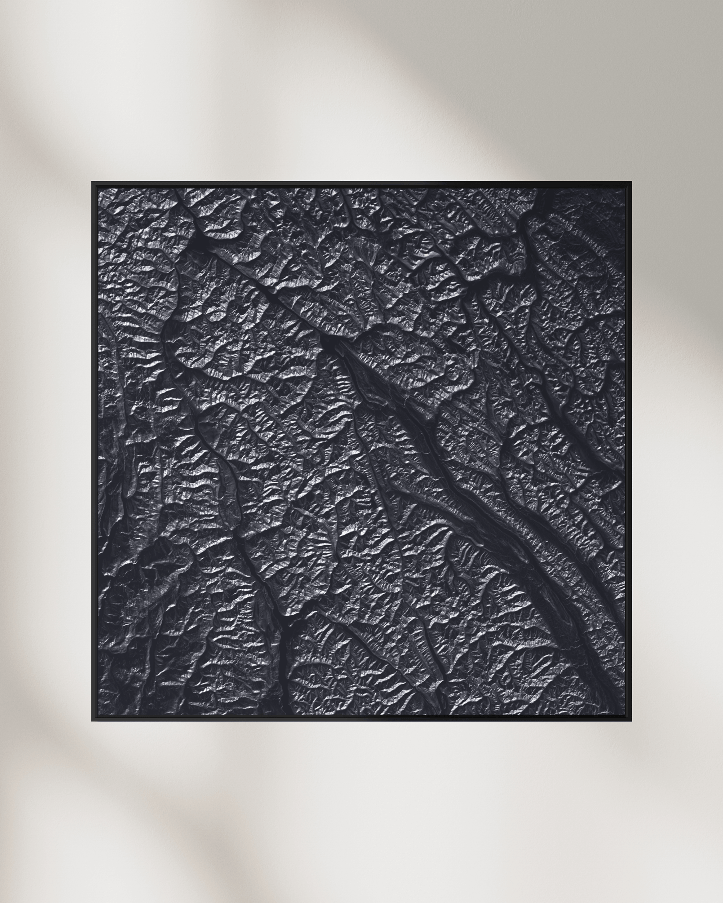 Glacier National Park - Canadian Rockies - Framed Canvas Topographical Map
