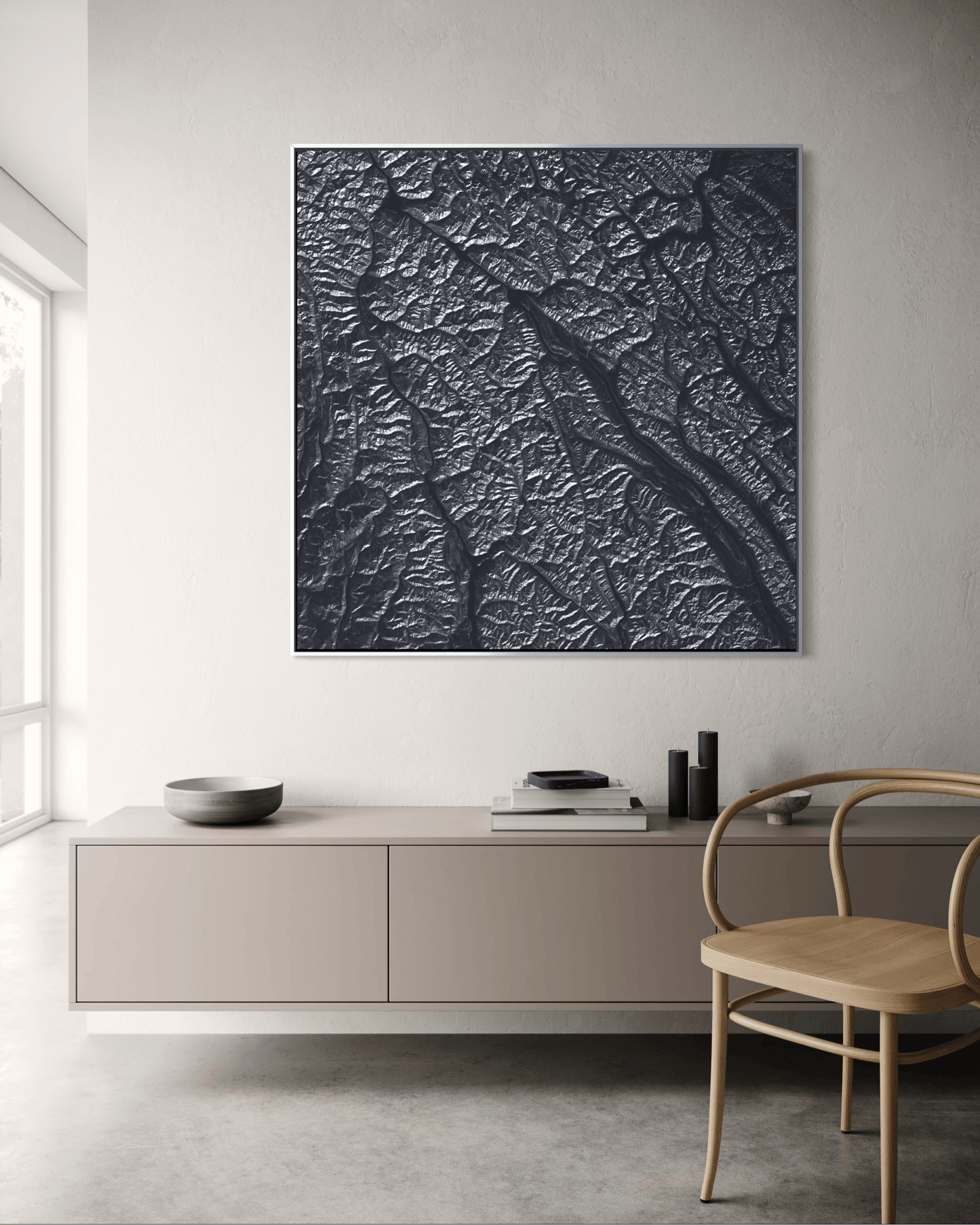 Glacier National Park - Canadian Rockies - Framed Canvas Topographical Map
