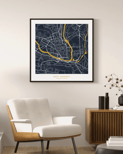 Personalised Metallic Gold Foil City Map