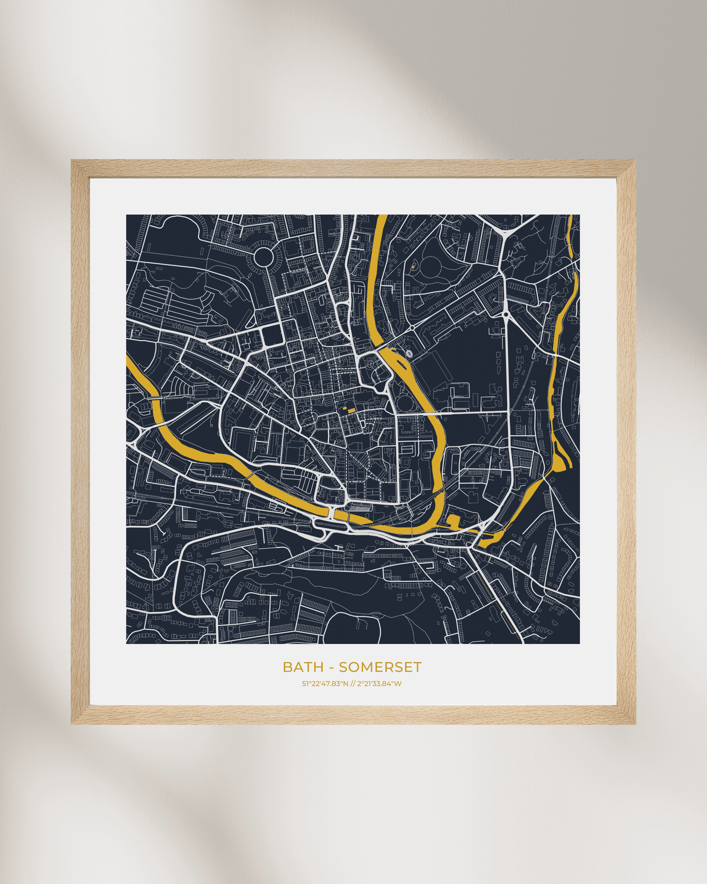 Personalised Metallic Gold Foil City Map