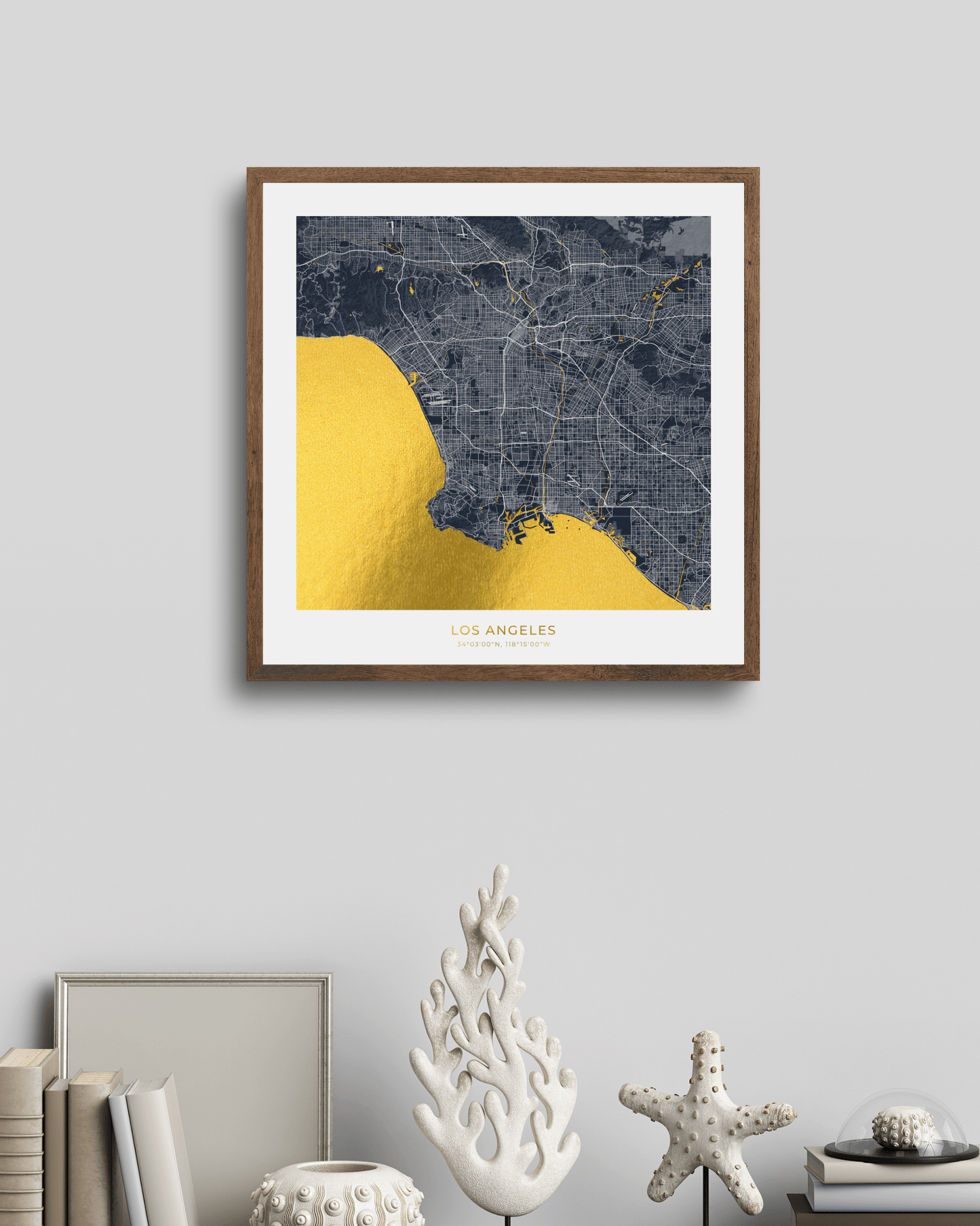Map of Los Angeles - Gold Foil Fine Art Print