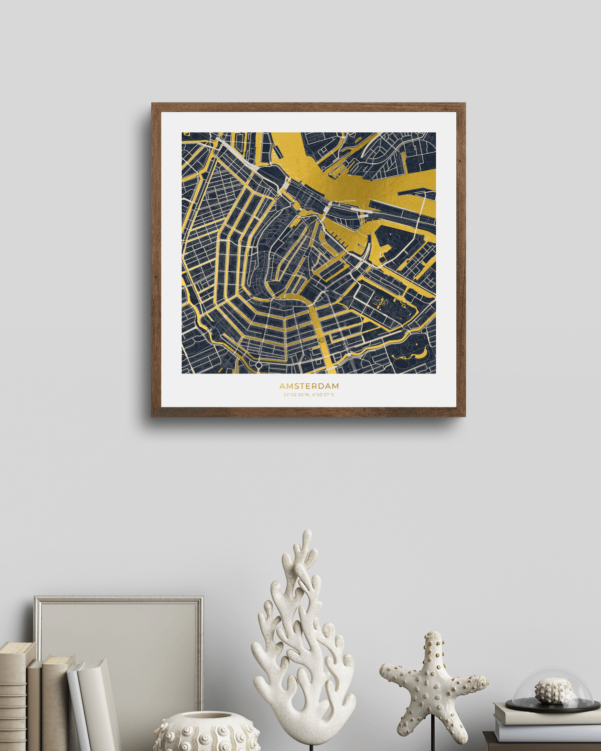 Map of Amsterdam - Gold Foil Fine Art Print