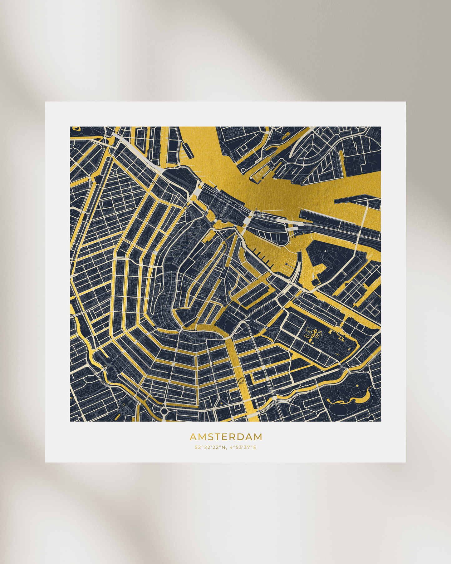 Map of Amsterdam - Gold Foil Fine Art Print