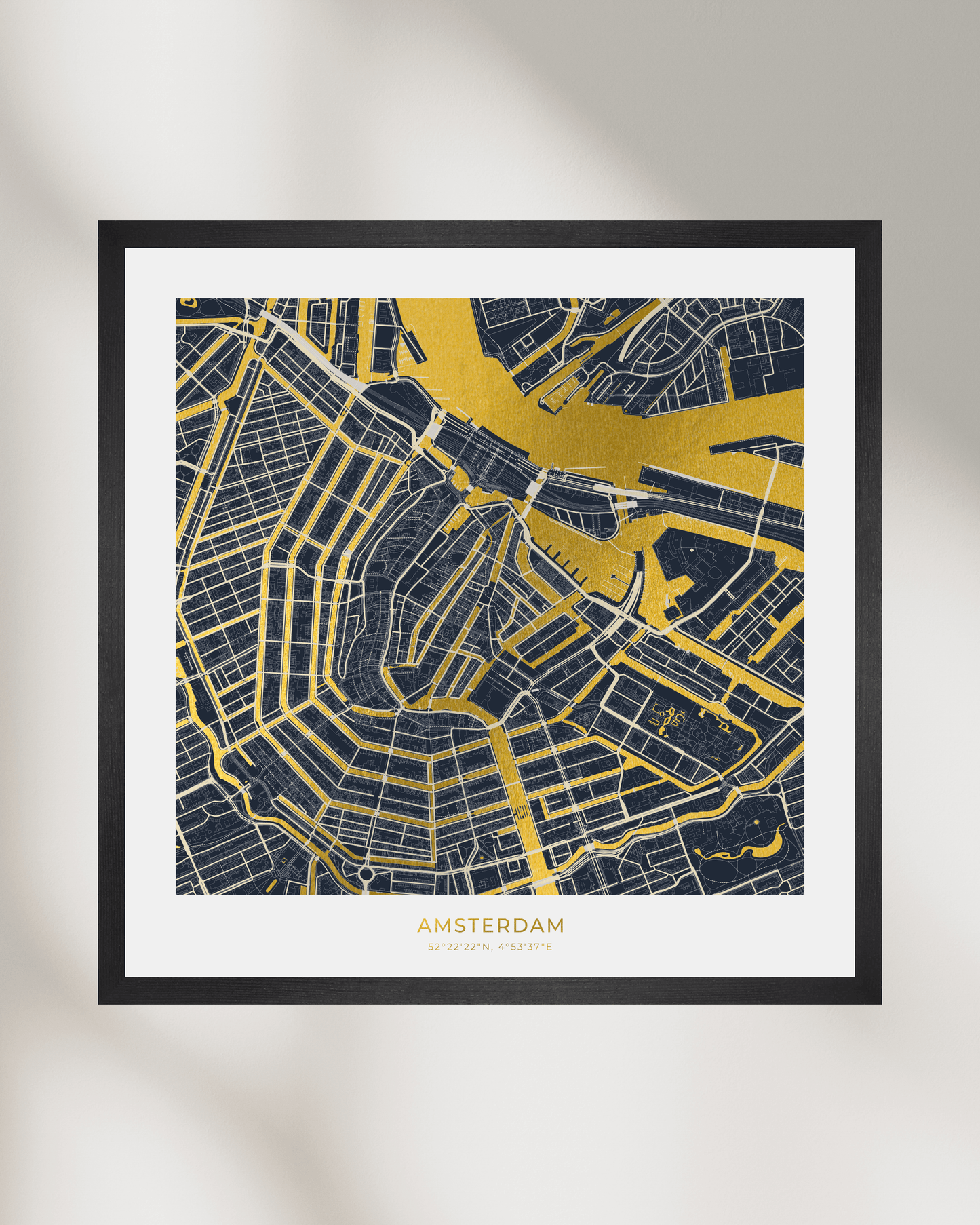 Map of Amsterdam - Gold Foil Fine Art Print