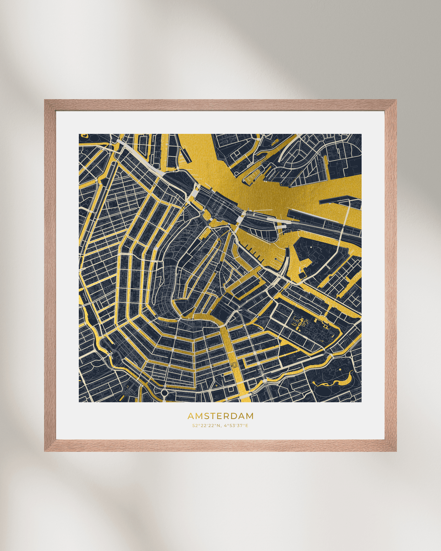 Map of Amsterdam - Gold Foil Fine Art Print