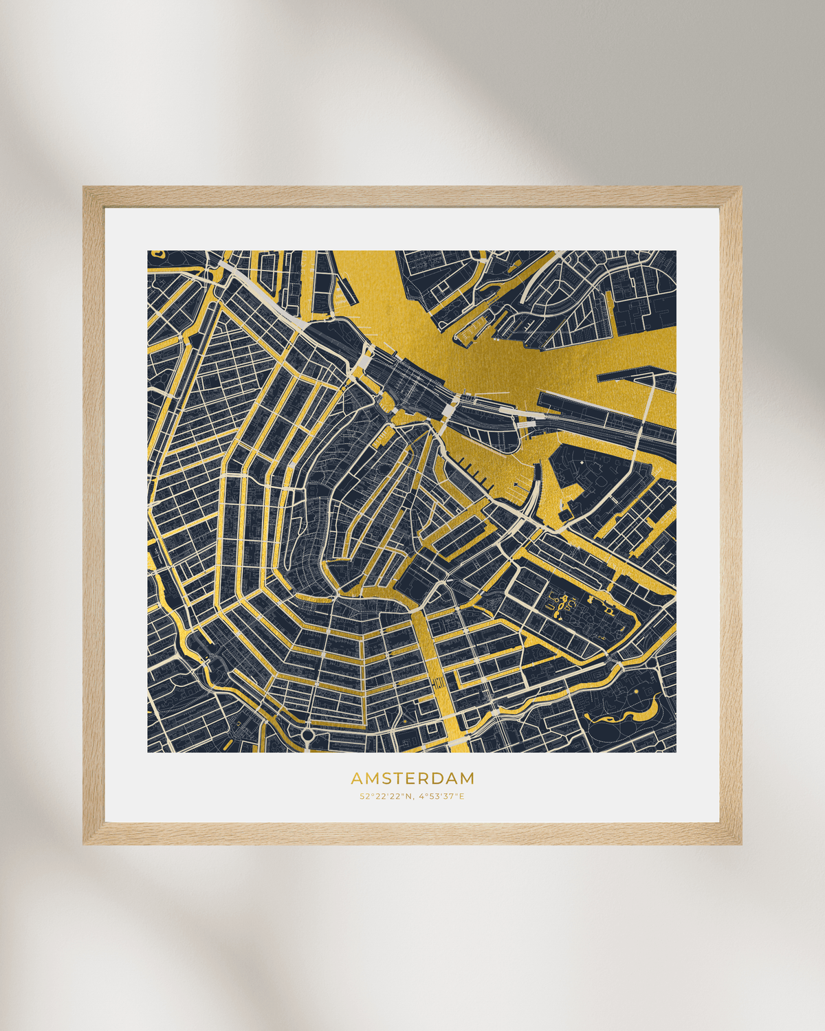 Map of Amsterdam - Gold Foil Fine Art Print