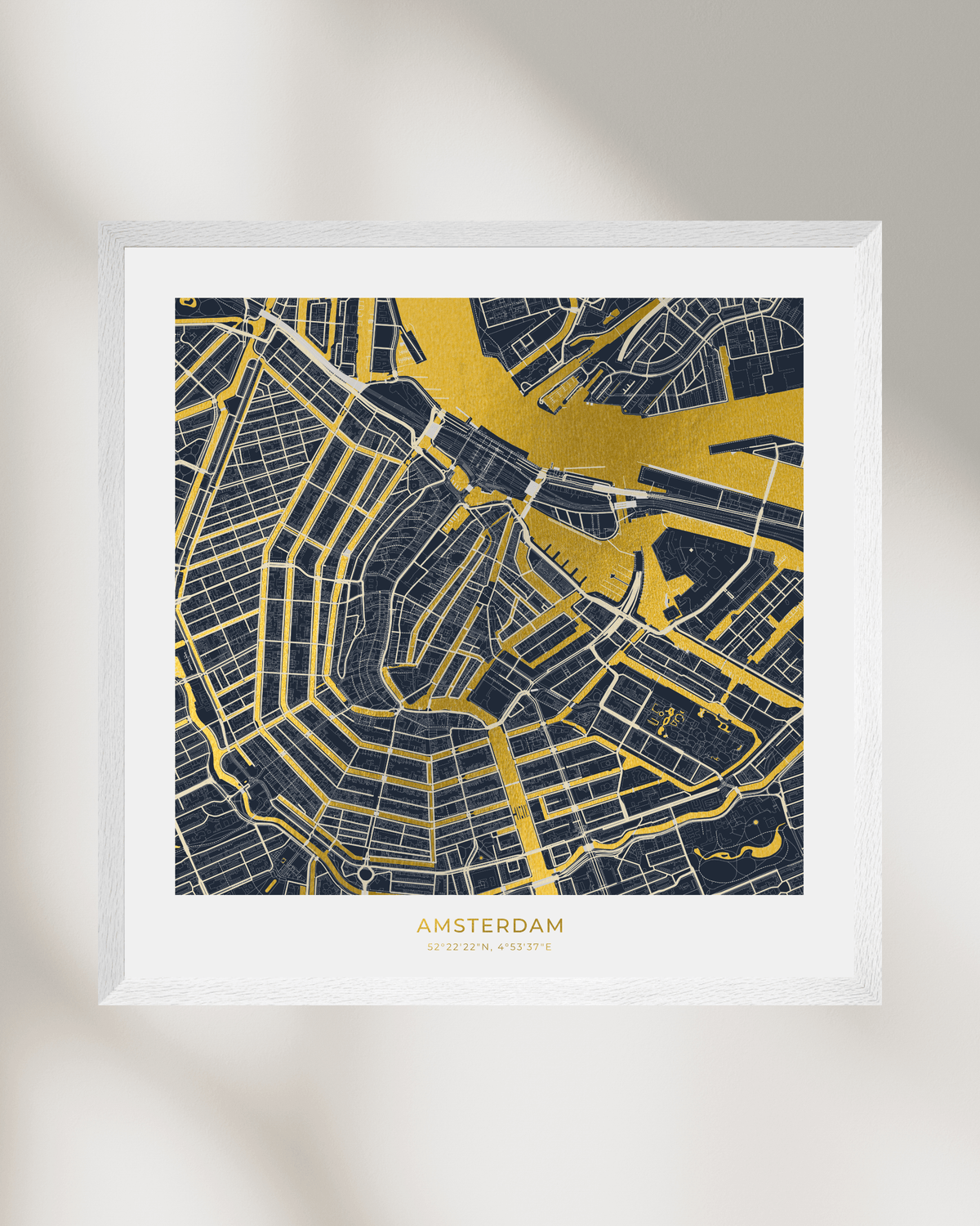 Map of Amsterdam - Gold Foil Fine Art Print