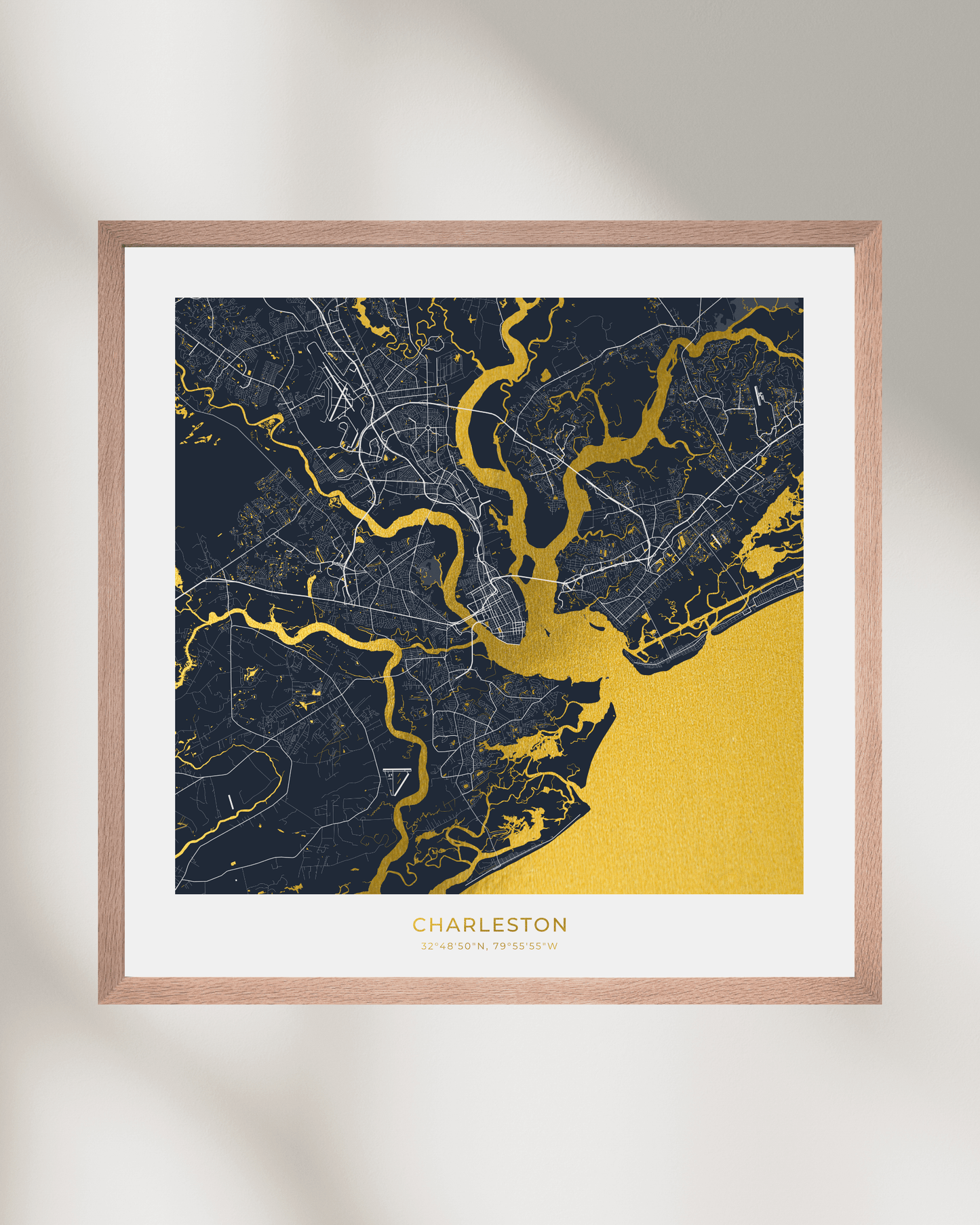 Map of Charleston - Gold Foil Fine Art Print