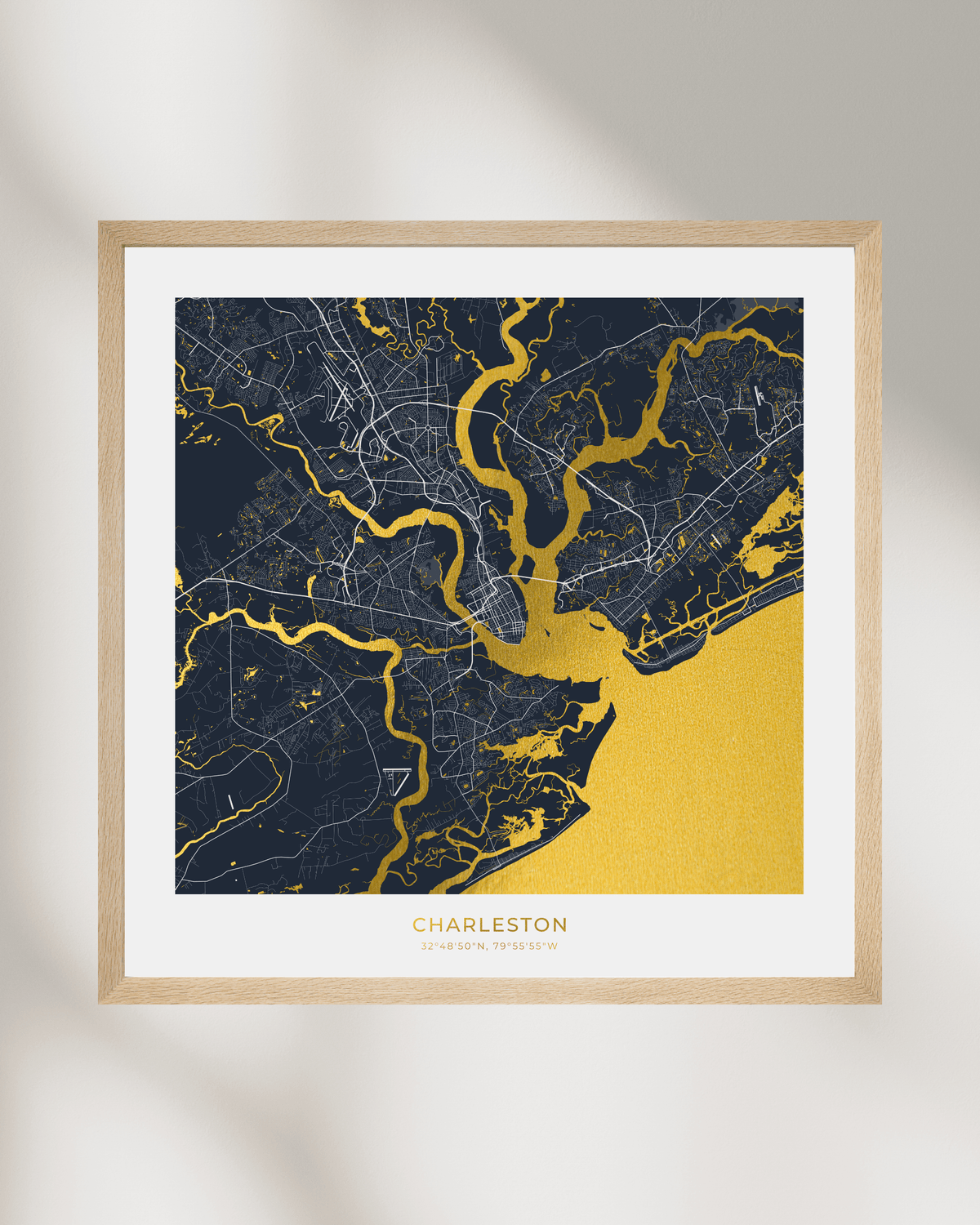 Map of Charleston - Gold Foil Fine Art Print