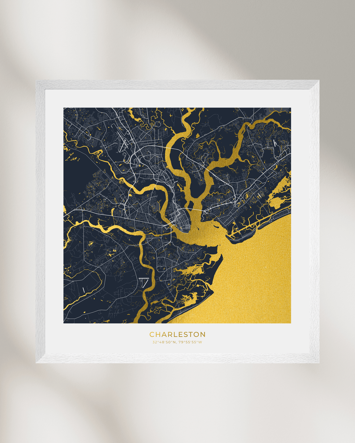 Map of Charleston - Gold Foil Fine Art Print