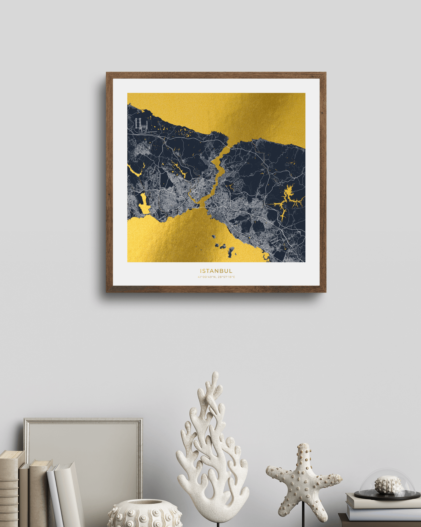 Map of Istanbul - Gold Foil Fine Art Print