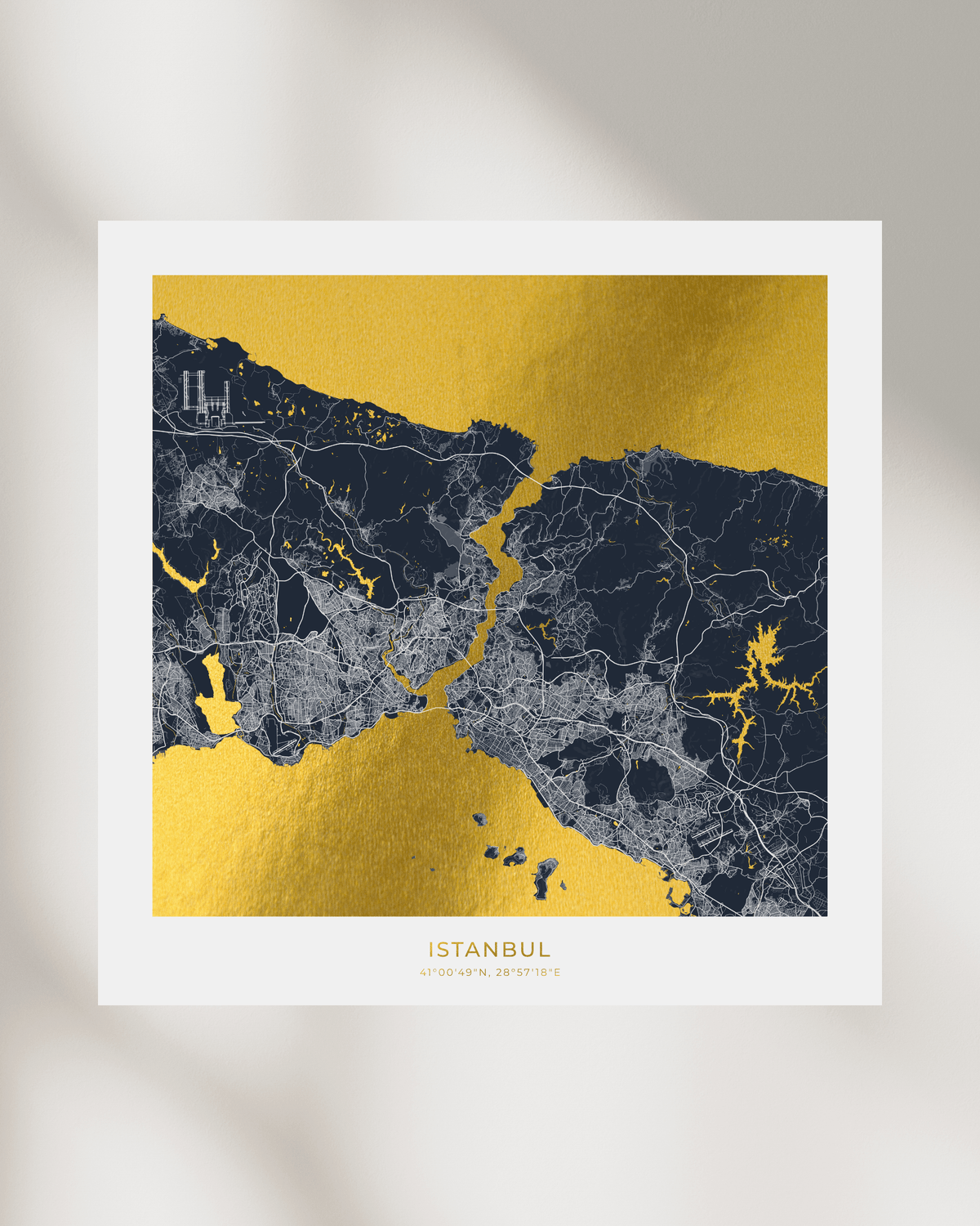 Map of Istanbul - Gold Foil Fine Art Print