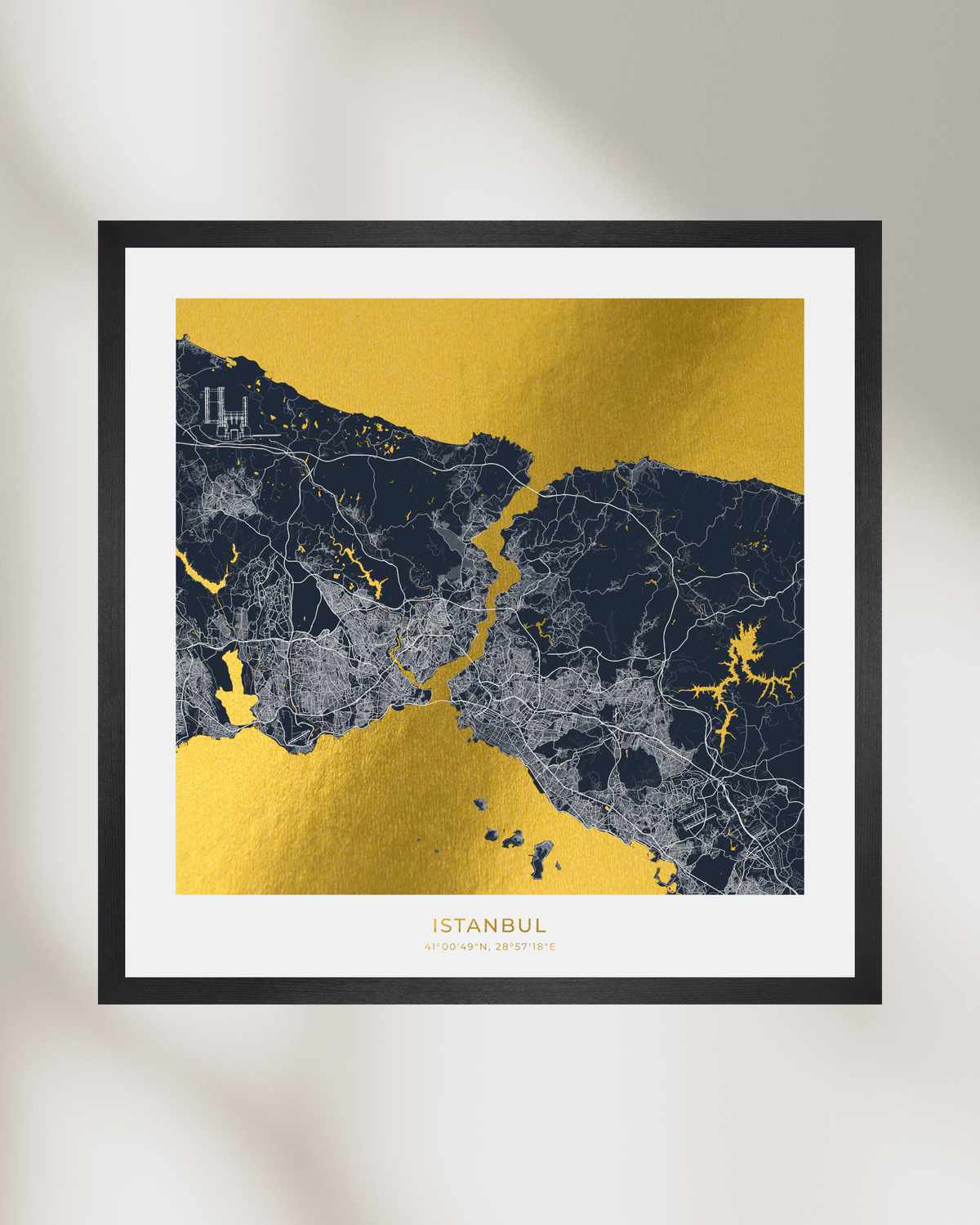 Map of Istanbul - Gold Foil Fine Art Print