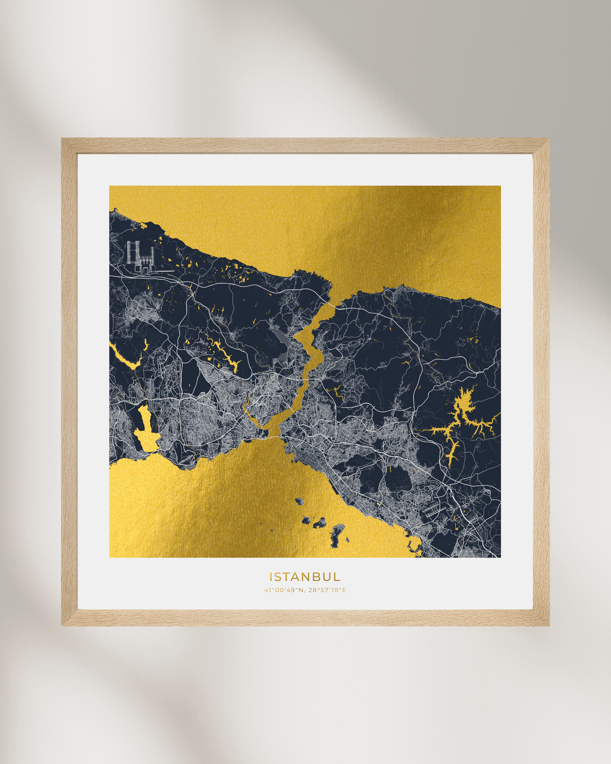 Map of Istanbul - Gold Foil Fine Art Print
