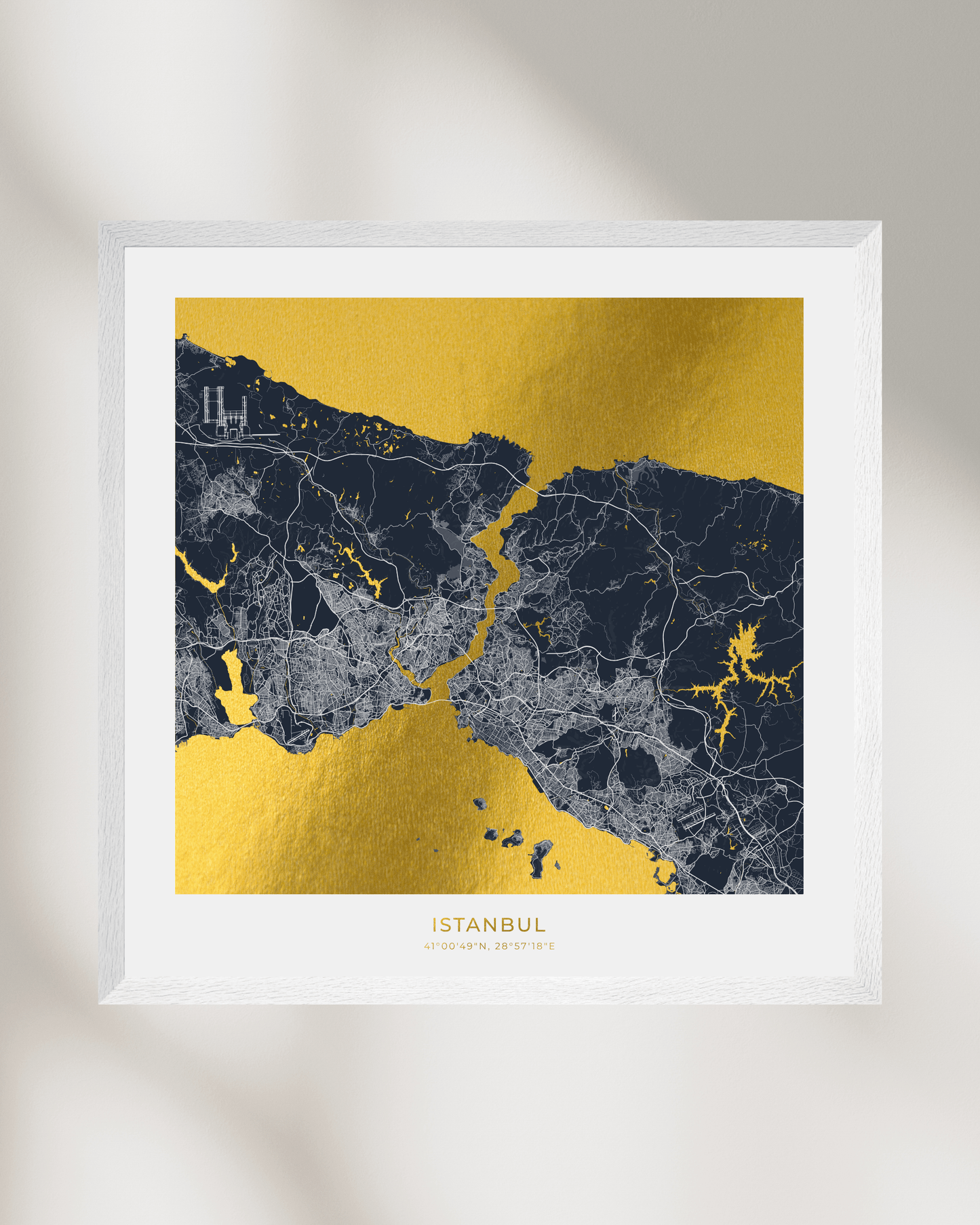 Map of Istanbul - Gold Foil Fine Art Print