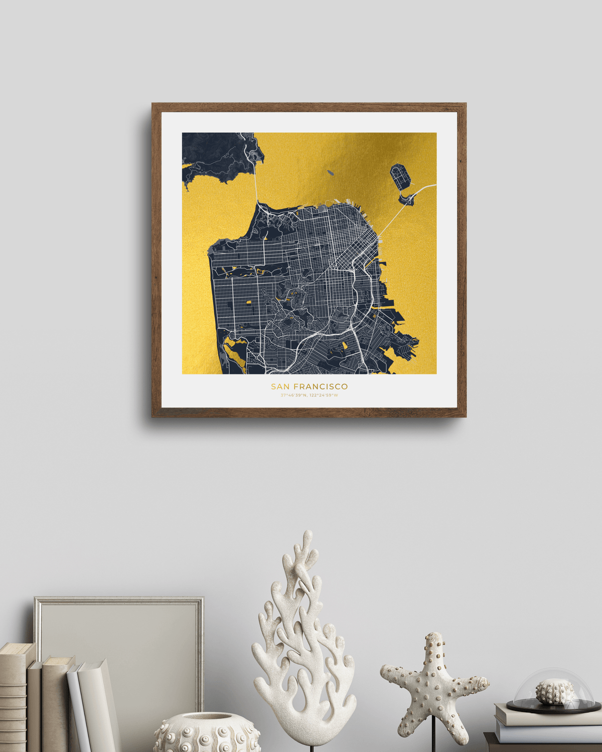 Map of San Francisco - Gold Foil Fine Art Print