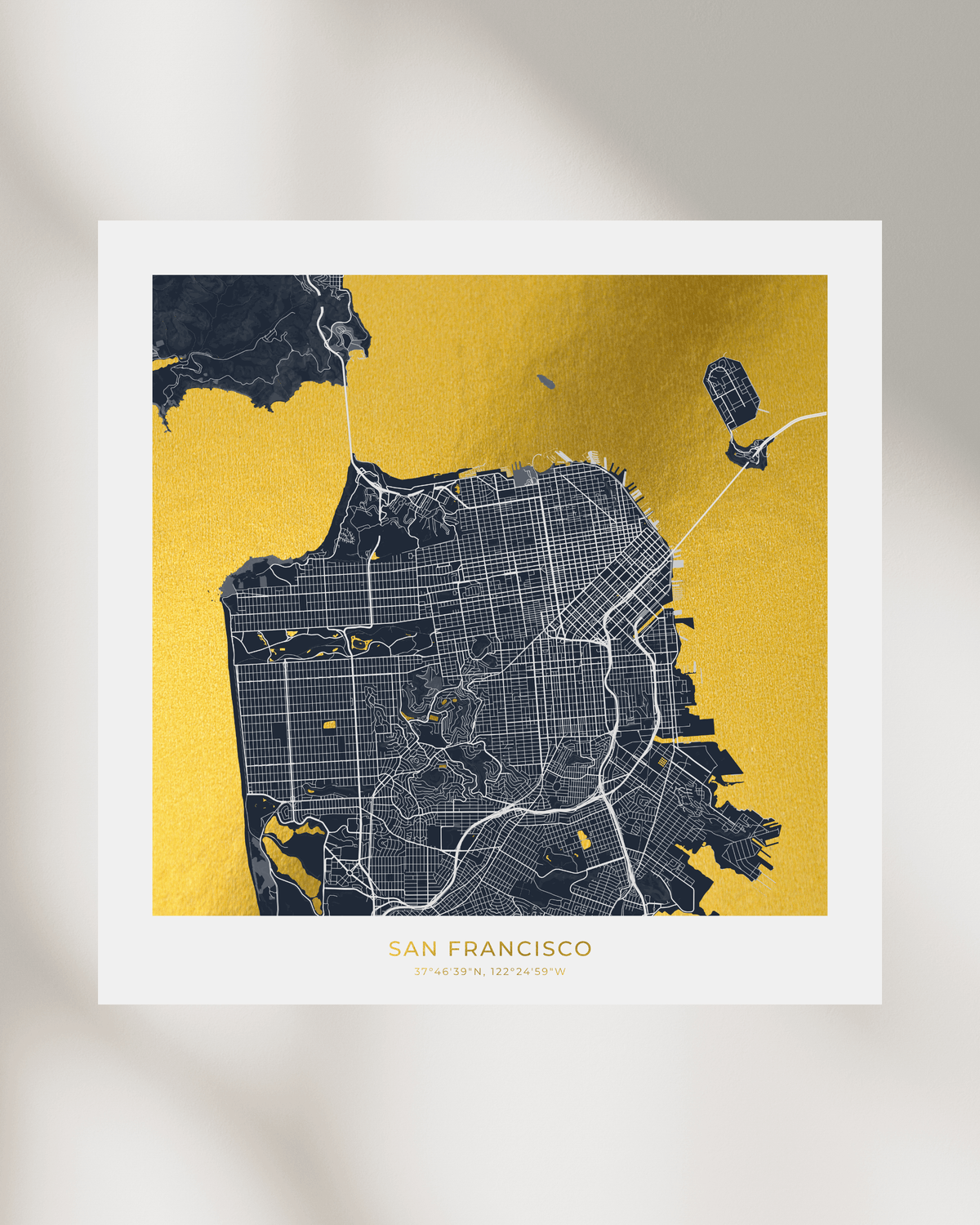 Map of San Francisco - Gold Foil Fine Art Print